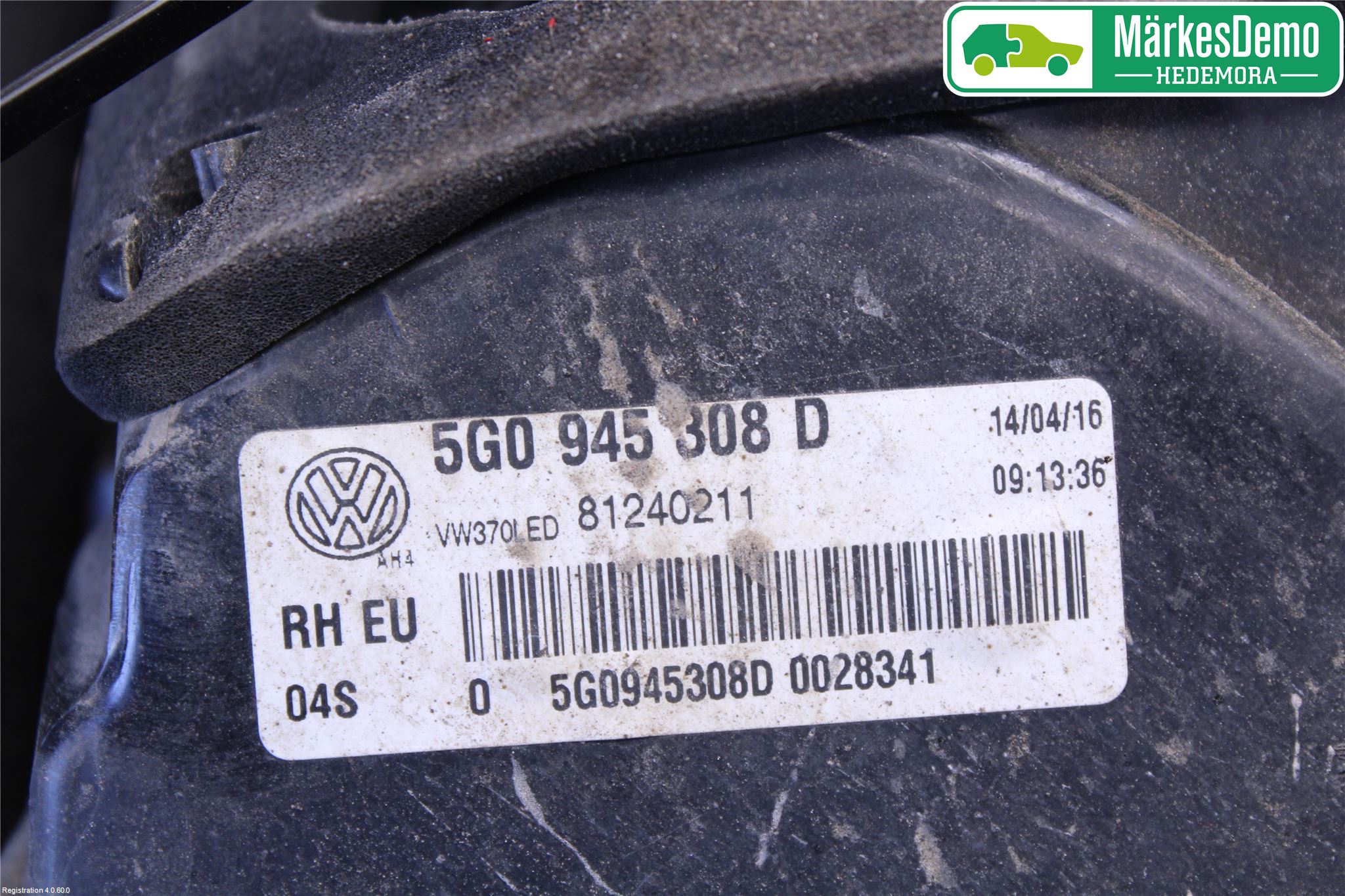 Volkswagen VW GOLF / E-GOLF VII 13-20 Baklykt Høyre  På Luke(Indre)