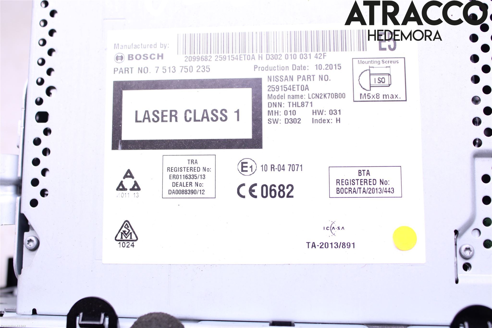 Nissan X-TRAIL 14-21 Stereo Radio Med Cd