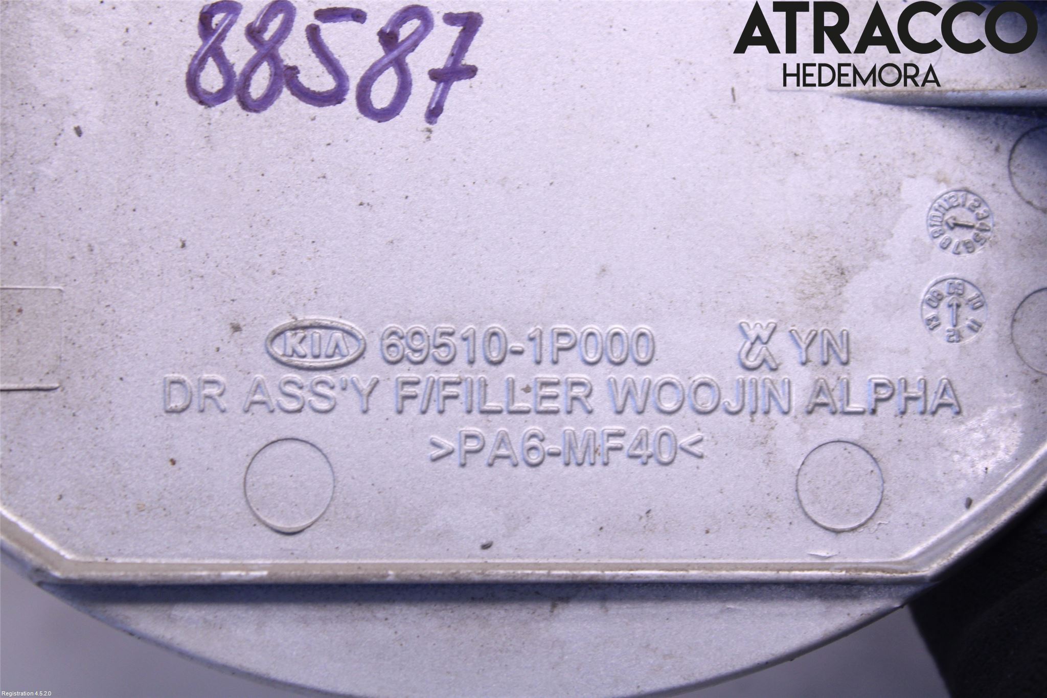 Kia VENGA 10-19 Drivstoff Tankluke