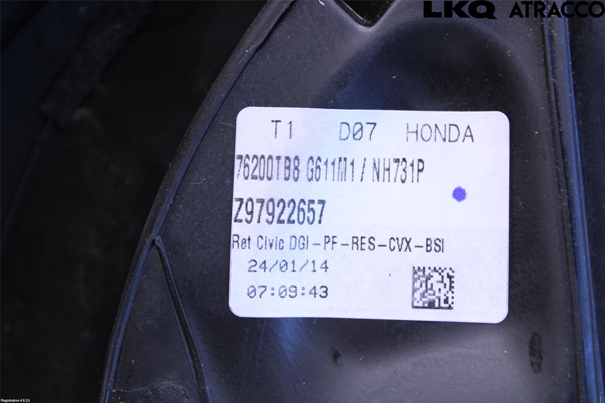 Honda CIVIC 12-16 Speil H M-El Justering