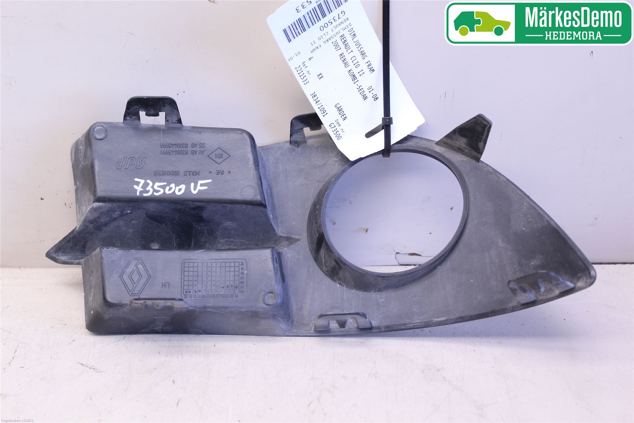 Renault CLIO II 01-08 Frontlykt Kurve-Tåkelys Ramme