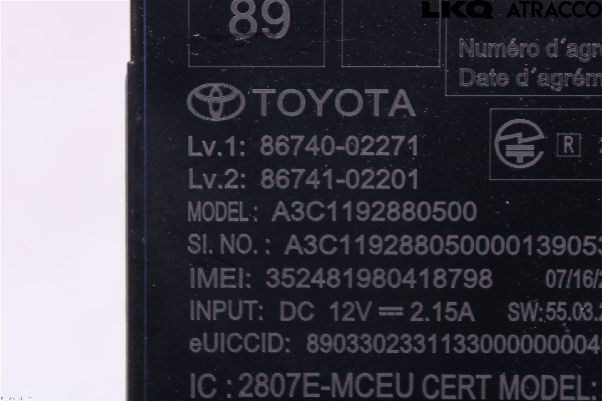 Toyota YARIS XP21 20- Styreenhet Øvrig