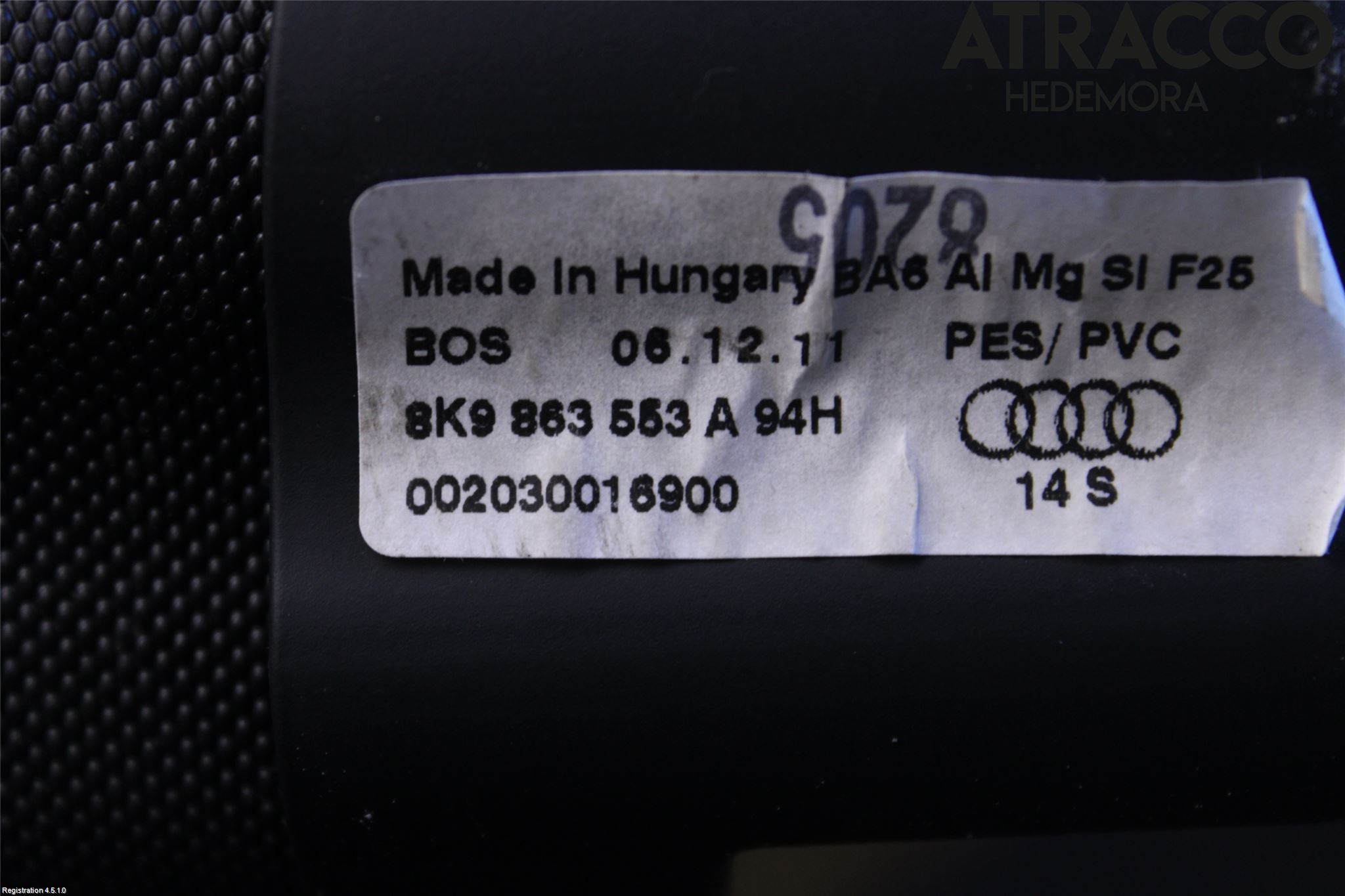 Audi A4 12-15 Innr Innsyn Beskytelse Stv