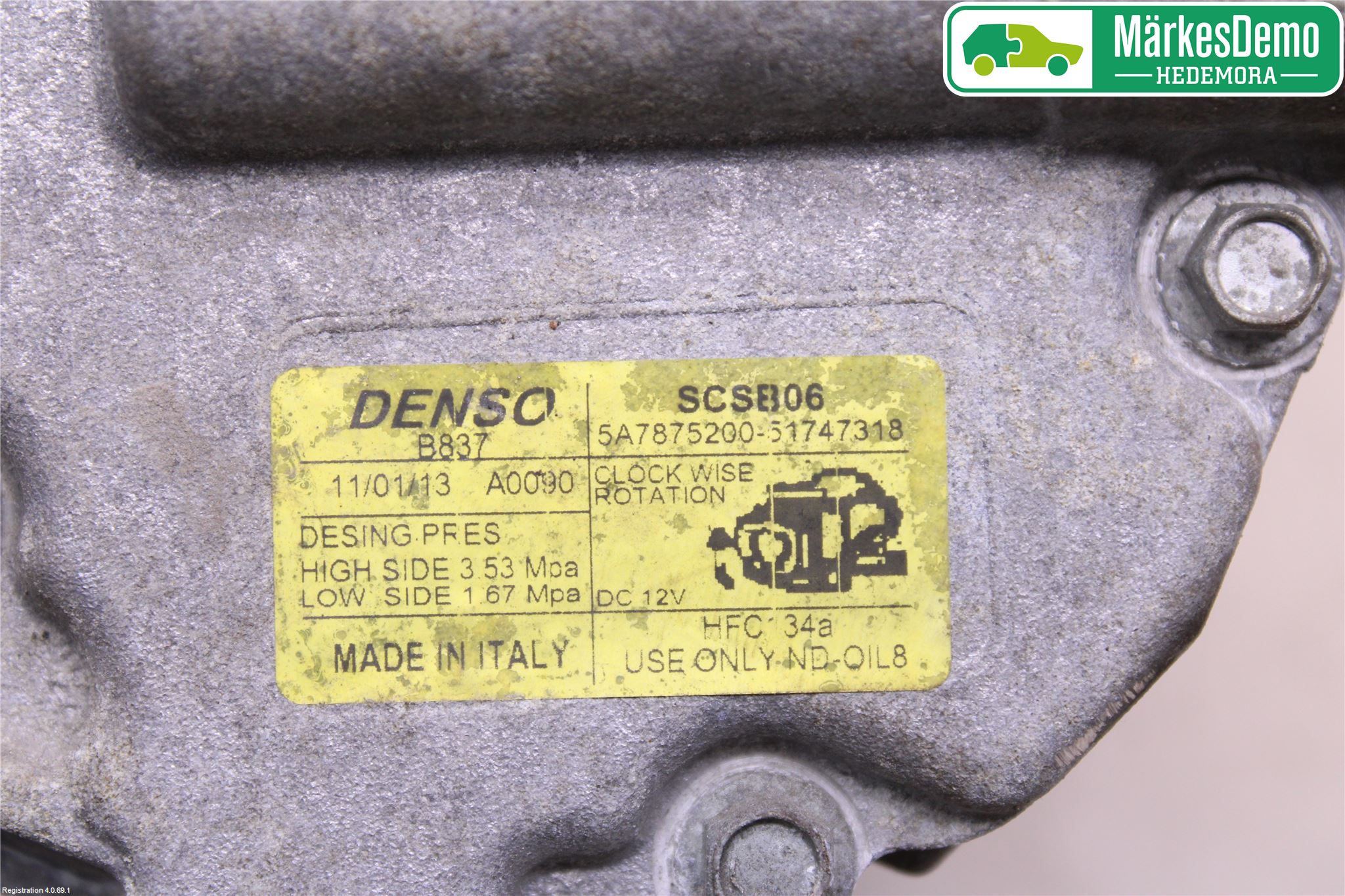 Fiat 500 07- Varme Ac Kompressor