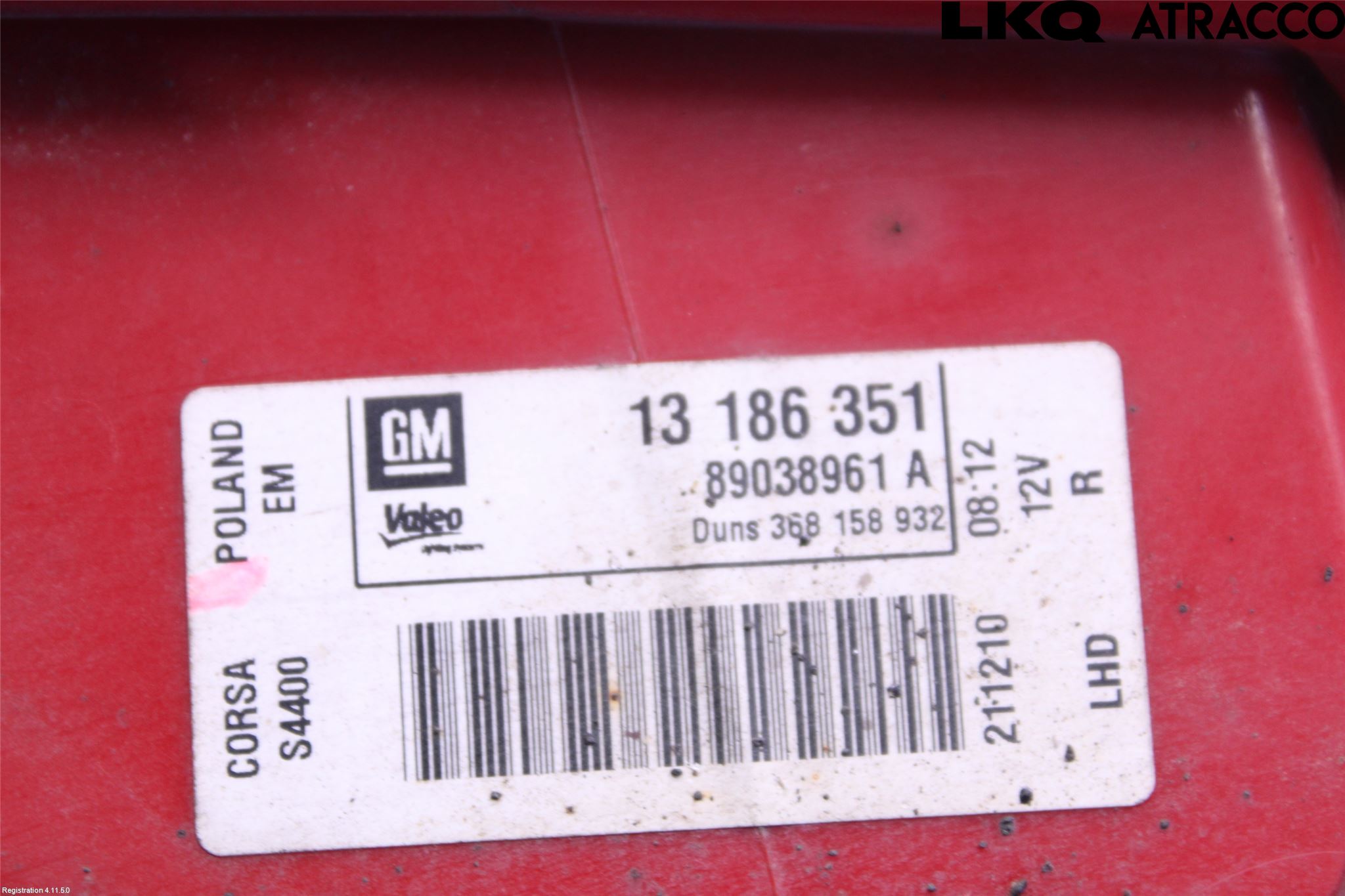 Opel ASTRA J 10-15 Baklykt Høyre