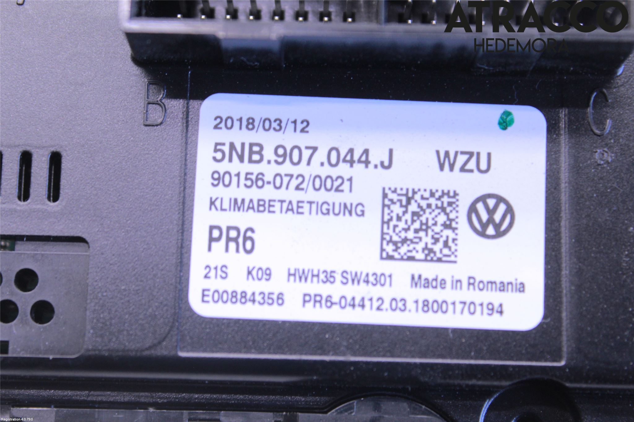 Volkswagen VW TIGUAN 16-24 Varme Ac Betjening-Display