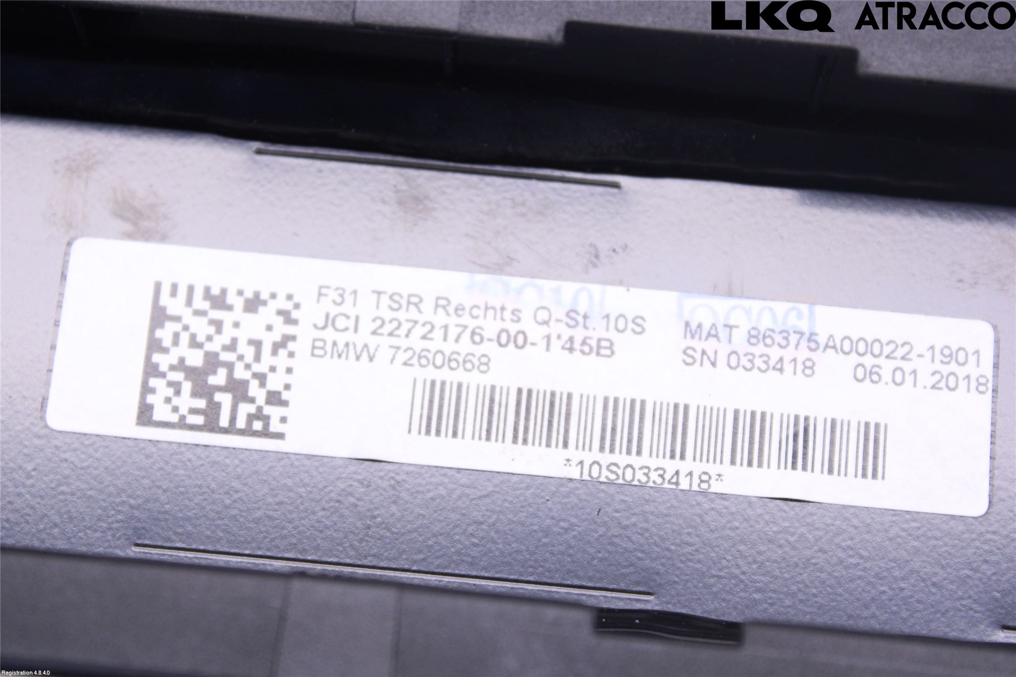 BMW 3 F30/F31/F80 12-19 Innr Innsyn Beskytelse Stv