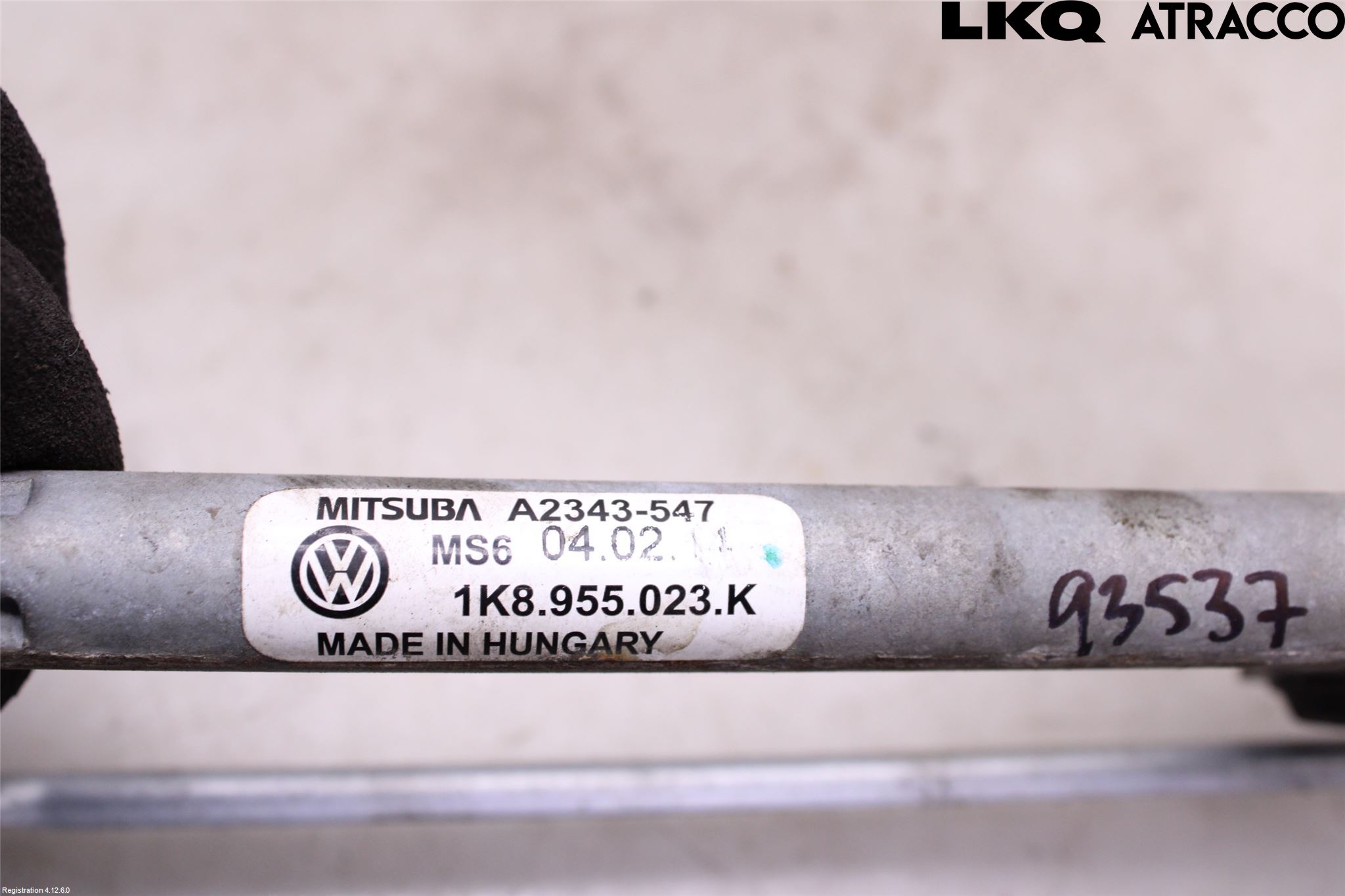 Volkswagen VW SCIROCCO 09-17 Viskeroverføring Frontrute