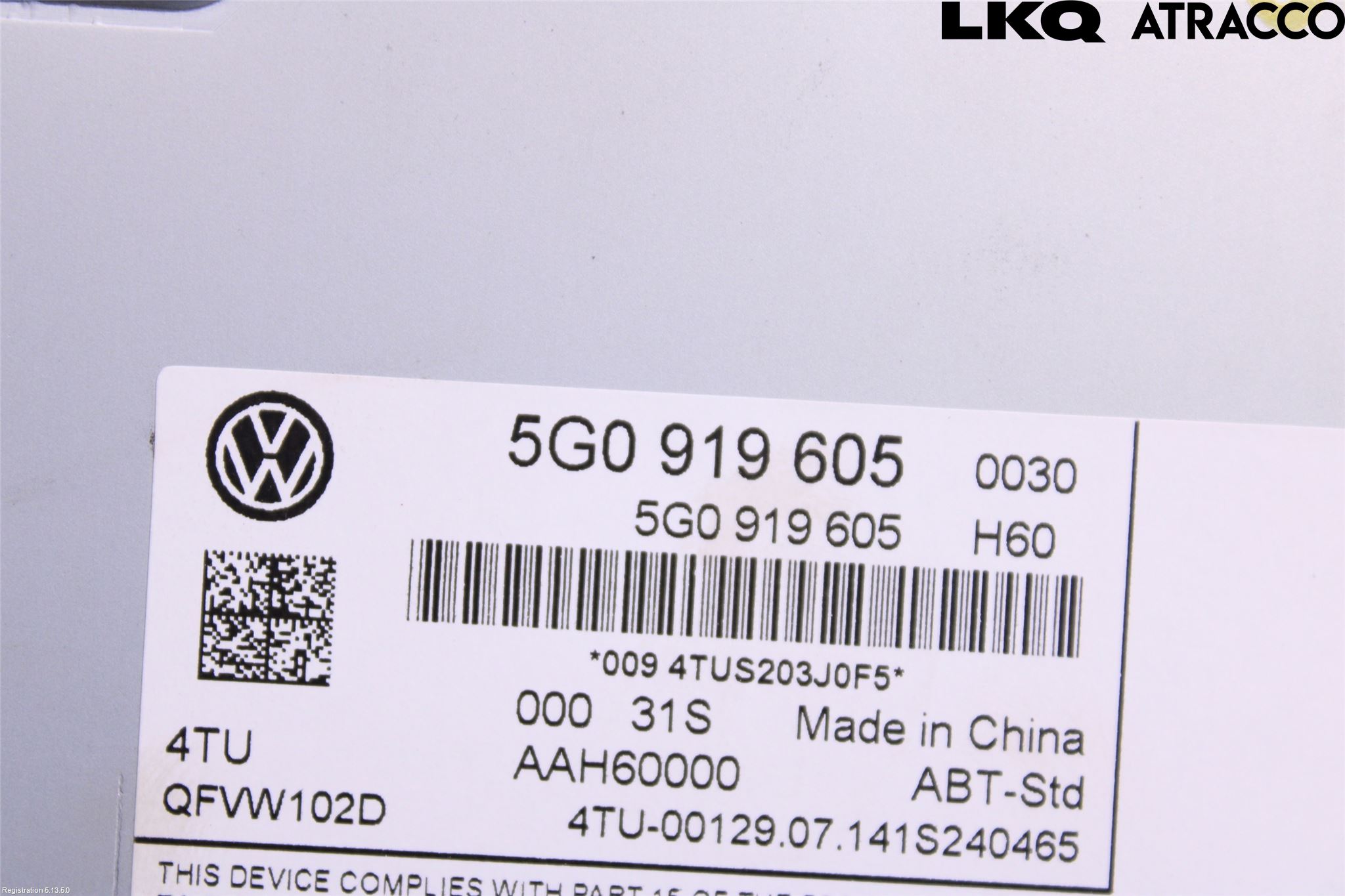 Volkswagen VW GOLF / E-GOLF VII 13-20 Stereo Radio Med Cd