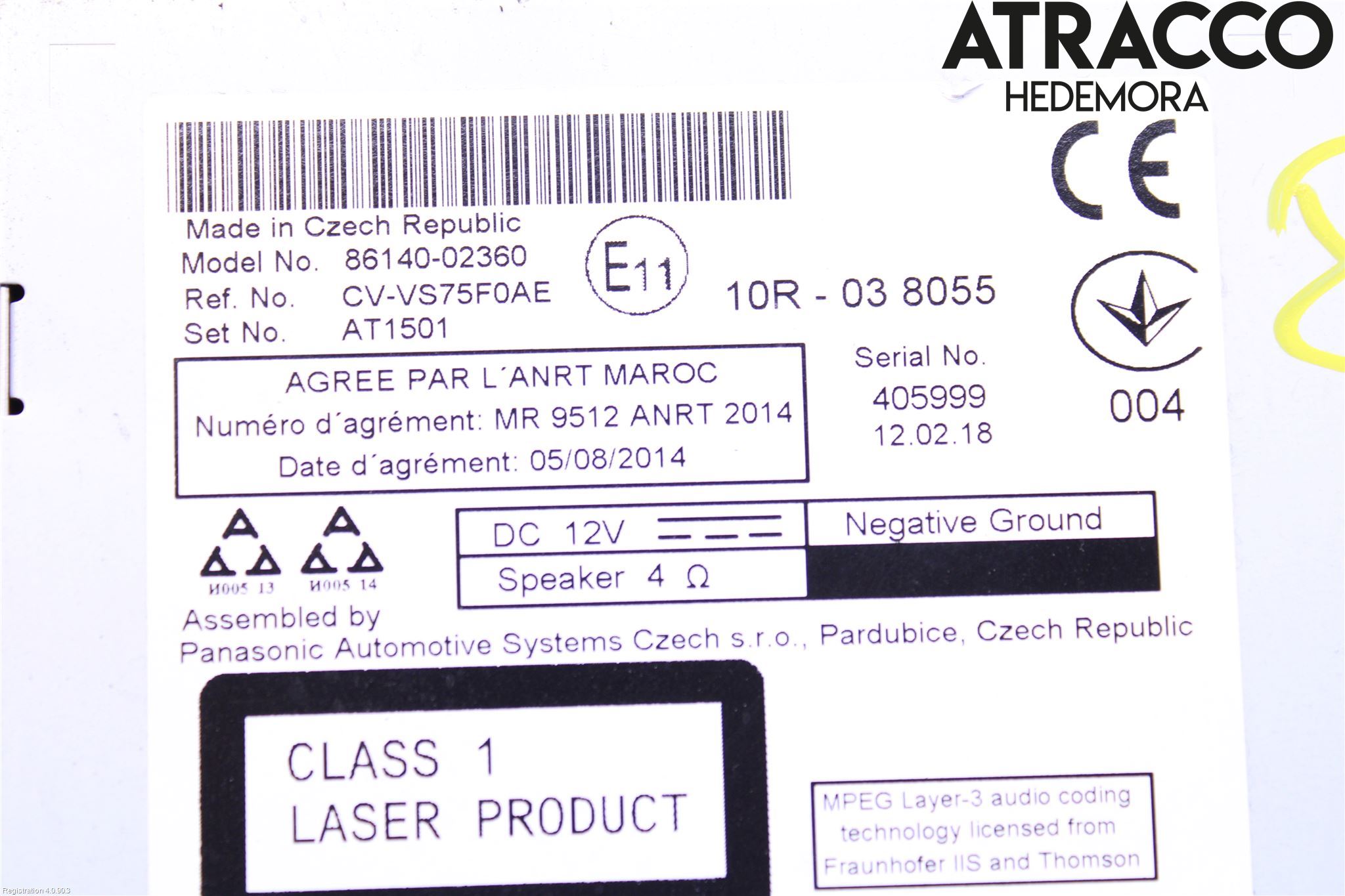 Toyota AURIS 13-19 Stereo Radio Med Cd