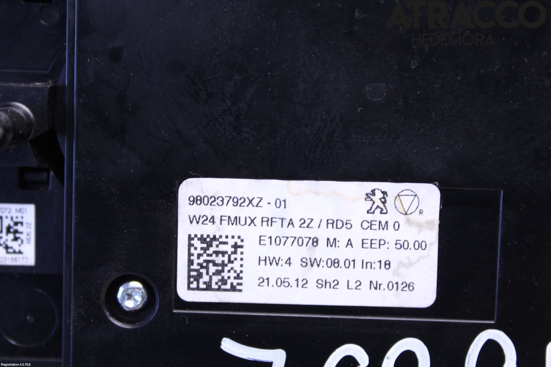 Peugeot 508 11-18 Varme Ac Betjening-Display