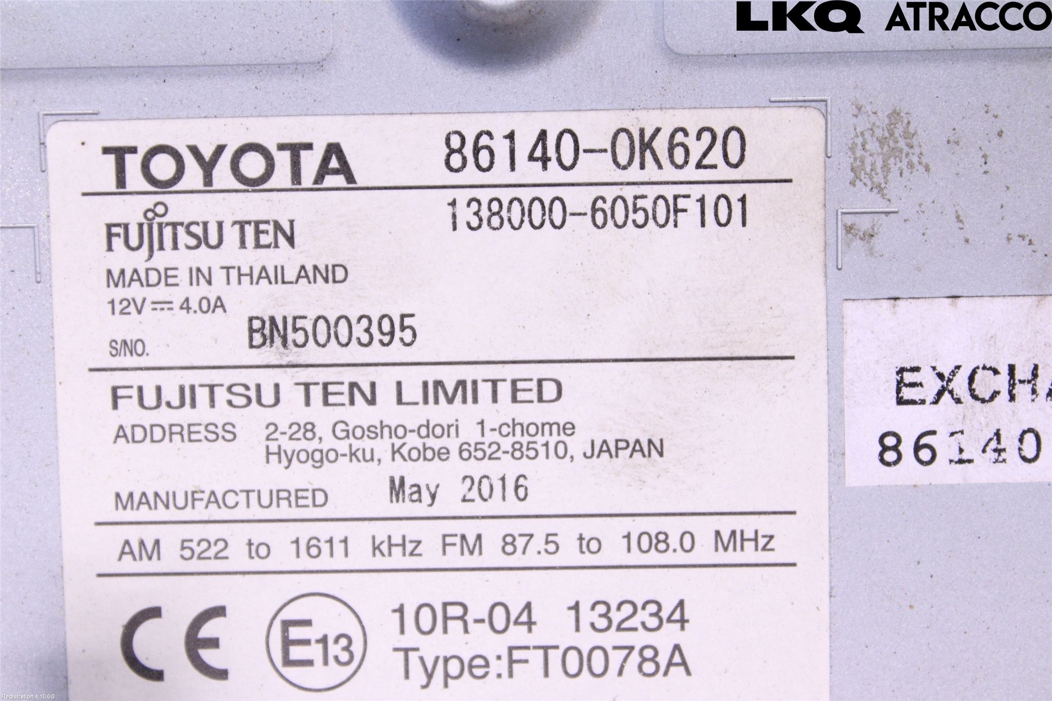 Toyota HILUX 16- Stereo Radio Med Cd