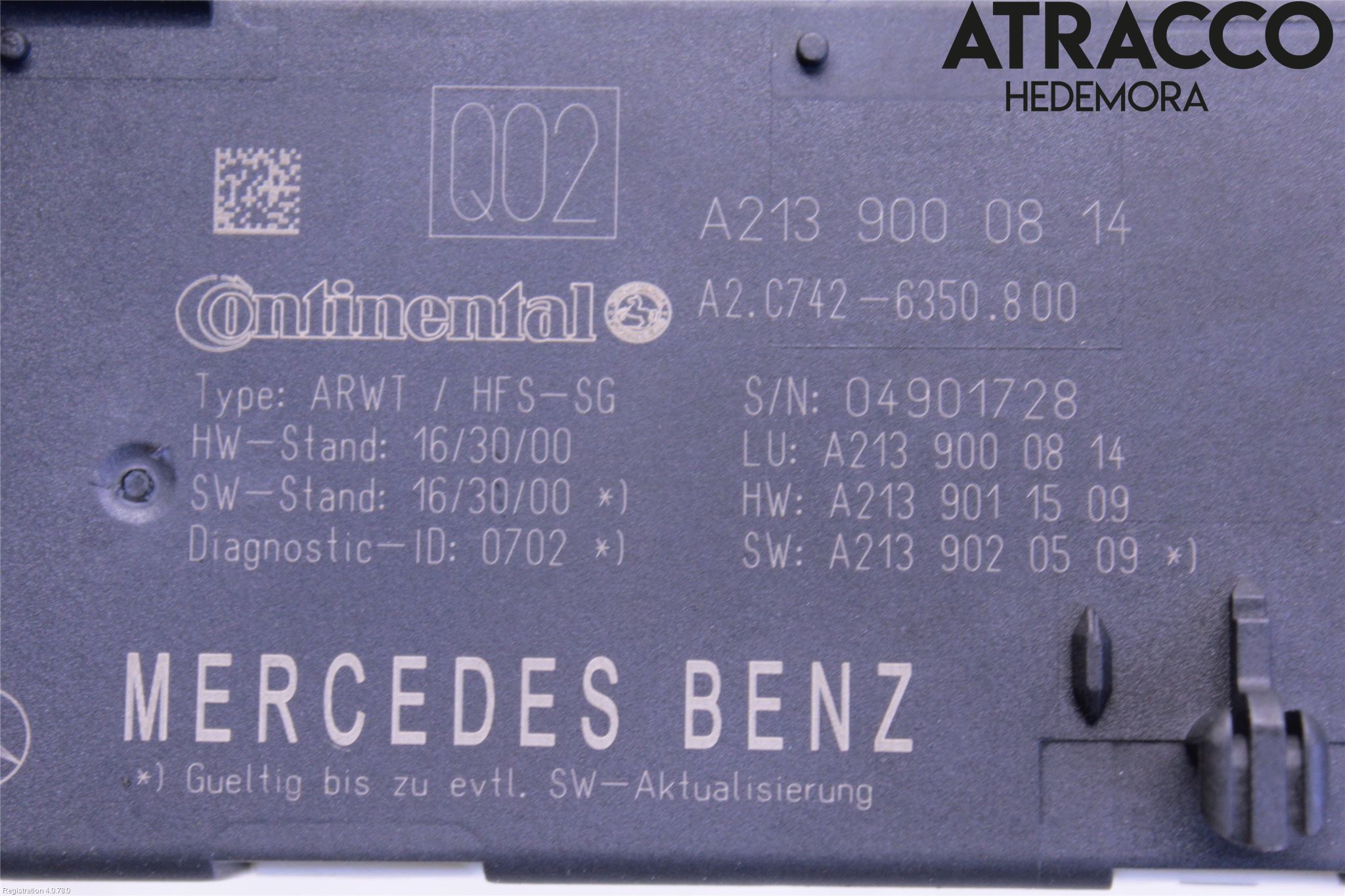 Mercedes-Benz MB E-KLASS (W213) 16-23 Styreenhet Bakluke
