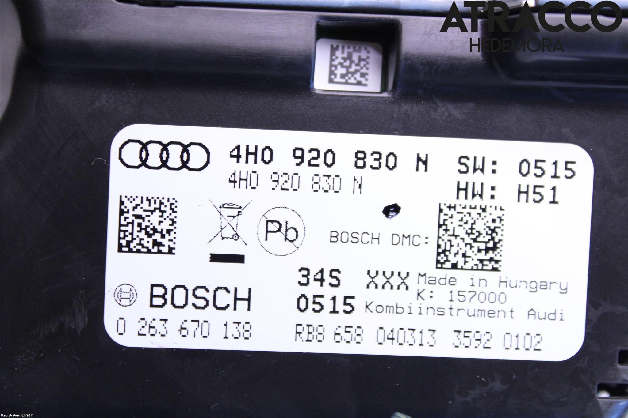 Audi A8/S8 4H 10-17 Instr Kombinert