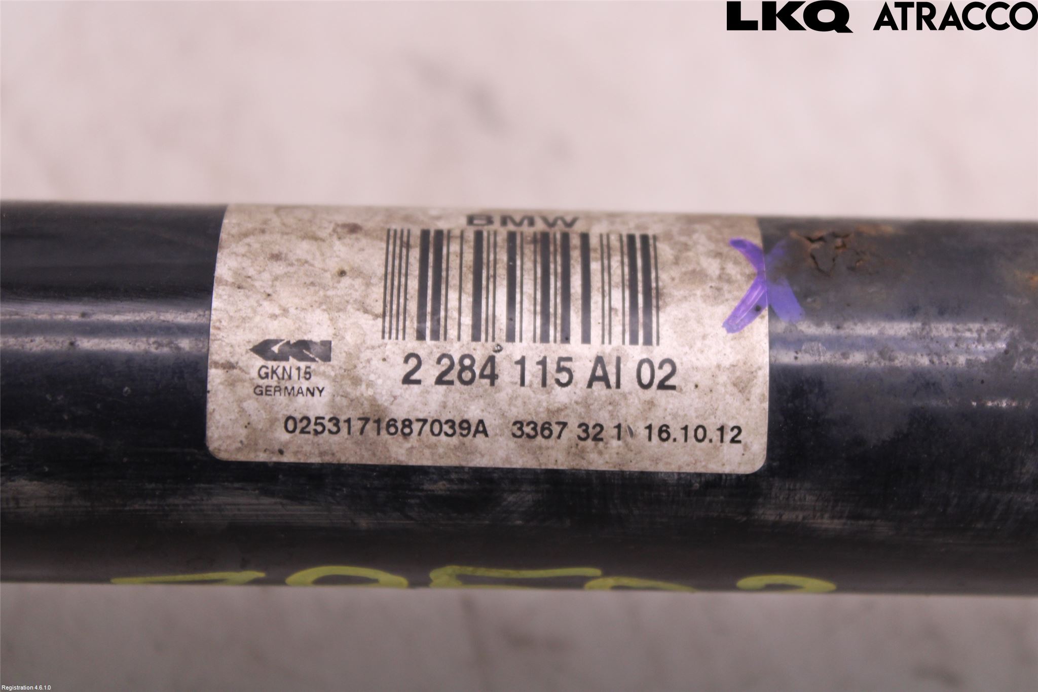 BMW 5 F10/F11/F18 09-17 Drivaksel Bak Kompl Venstre