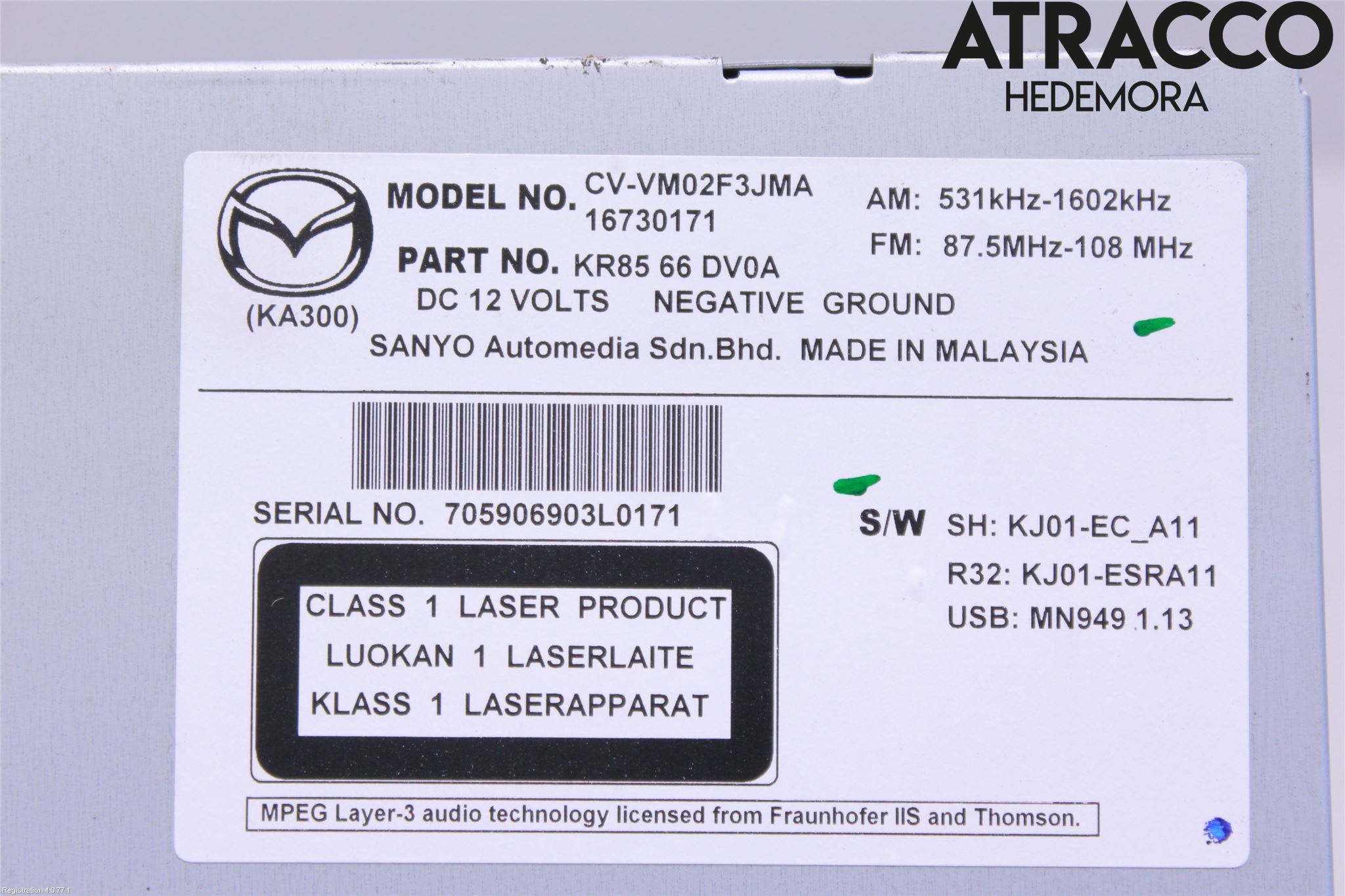 Mazda CX-5 12-17 Stereo Radio Med Cd