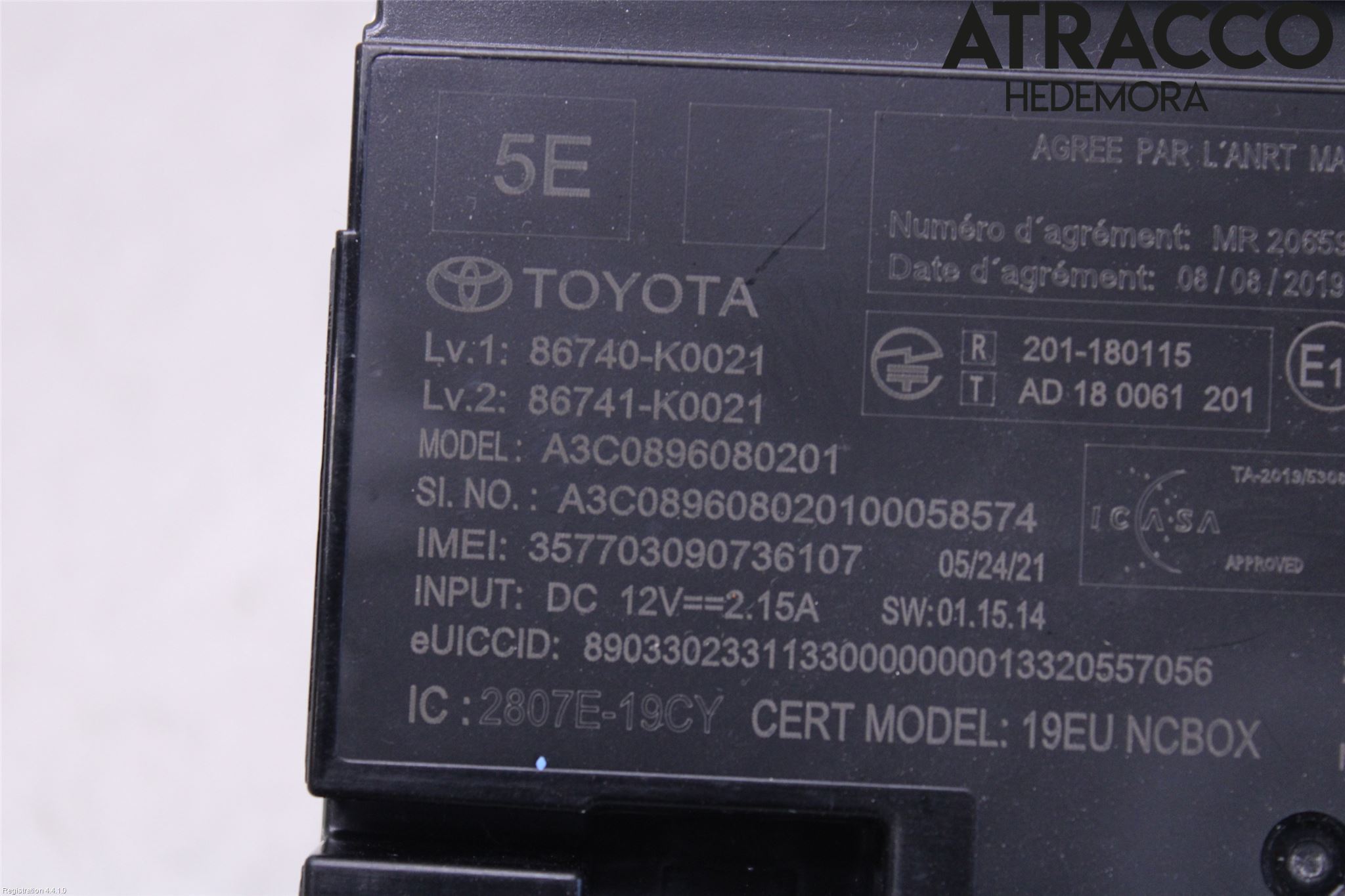 Toyota YARIS XP21 20- Styreenhet Tale