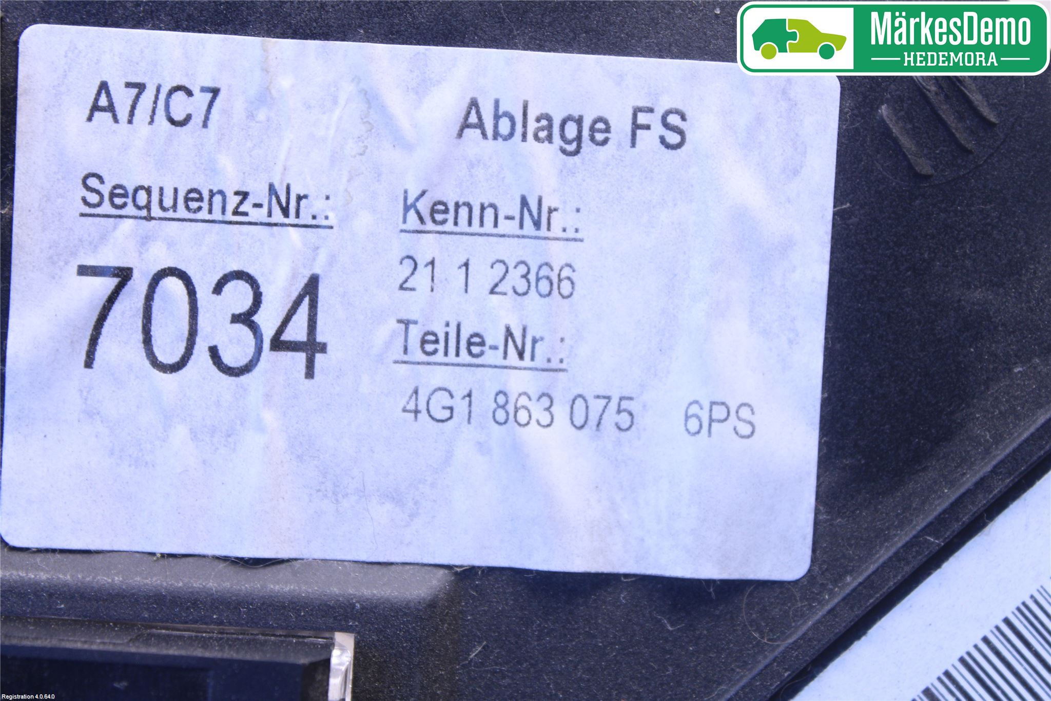 Audi A6/S6 4G 11-18 Innr Dashbord Sparkeplate
