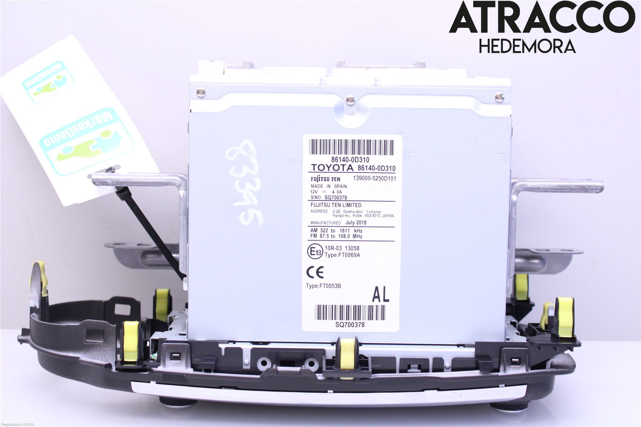 Toyota YARIS XP130 15-20 Stereo Radio Med Cd