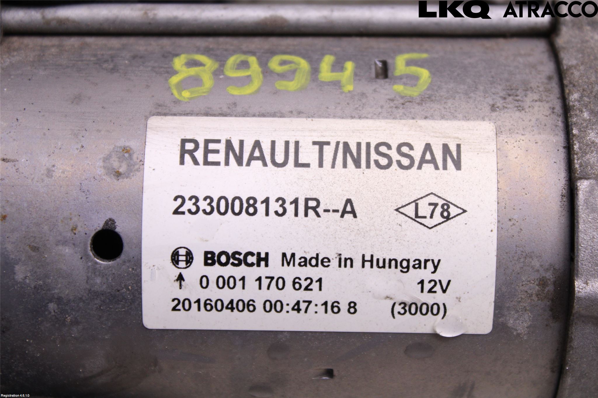 Nissan QASHQAI 14-17 Startmotor Diesel