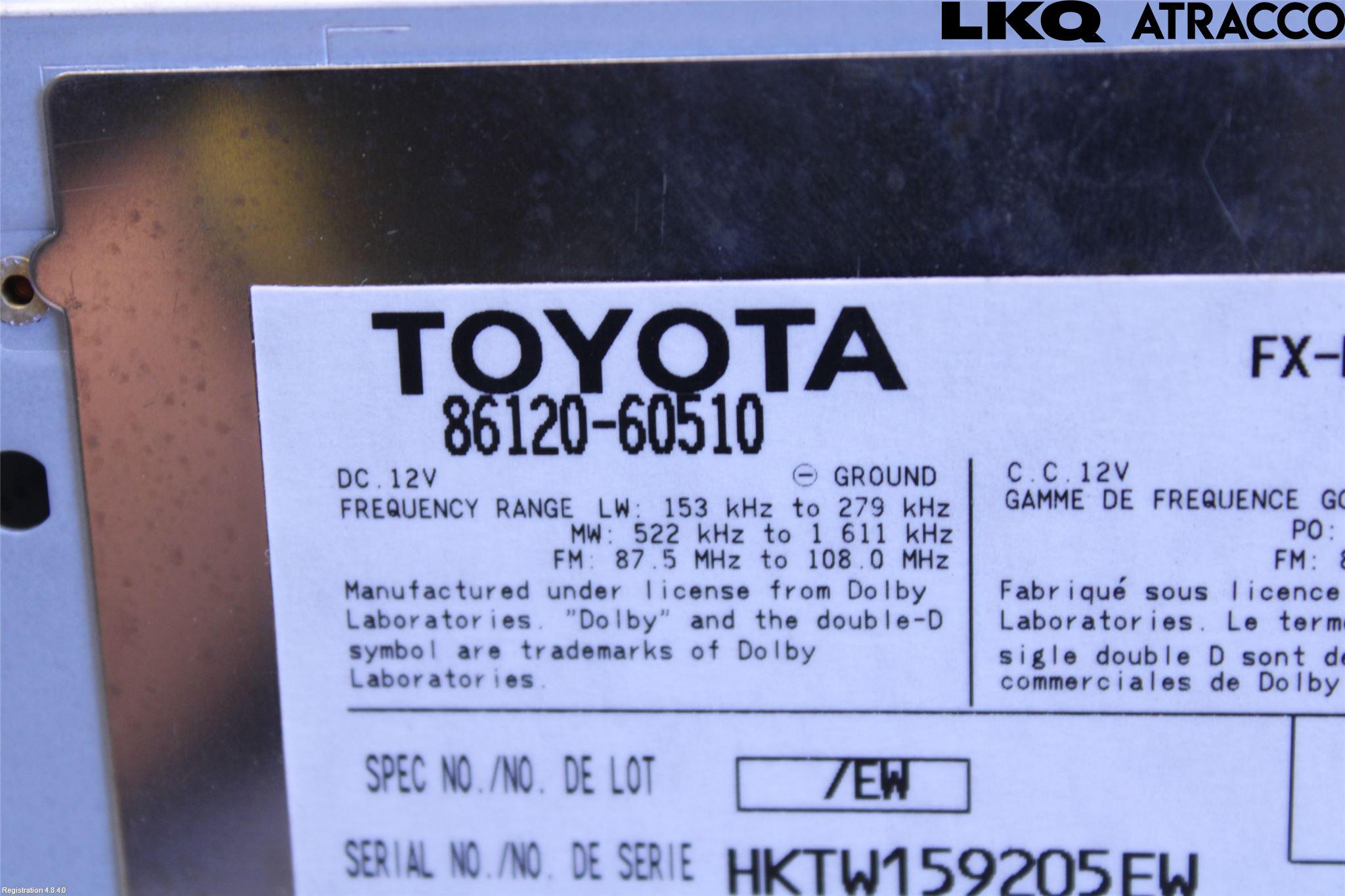 Toyota LANDCRUISER J120 02-09 Stereo Radio Med Cd