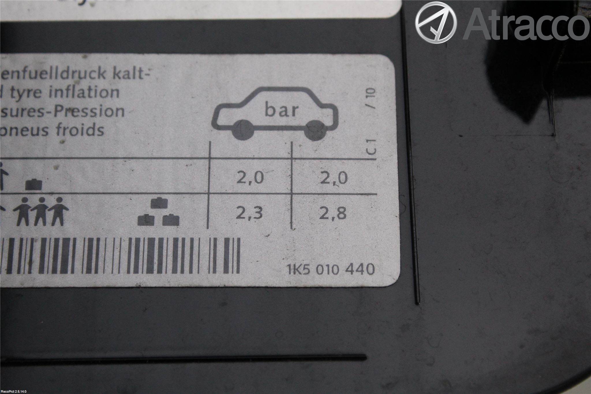 Volkswagen VW GOLF VI 09-13 Drivstoff Tankluke