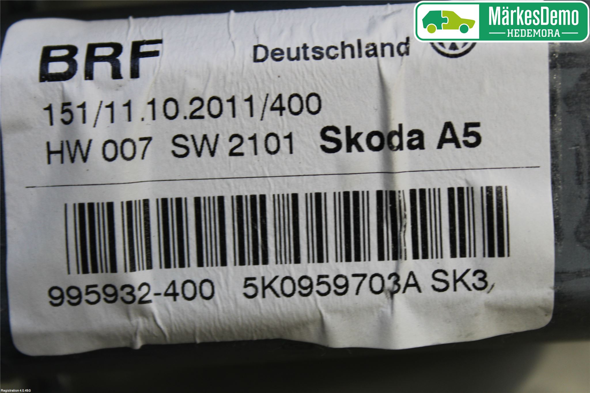 Skoda OCTAVIA (1Z) 05-13 Vindusheis El Komp