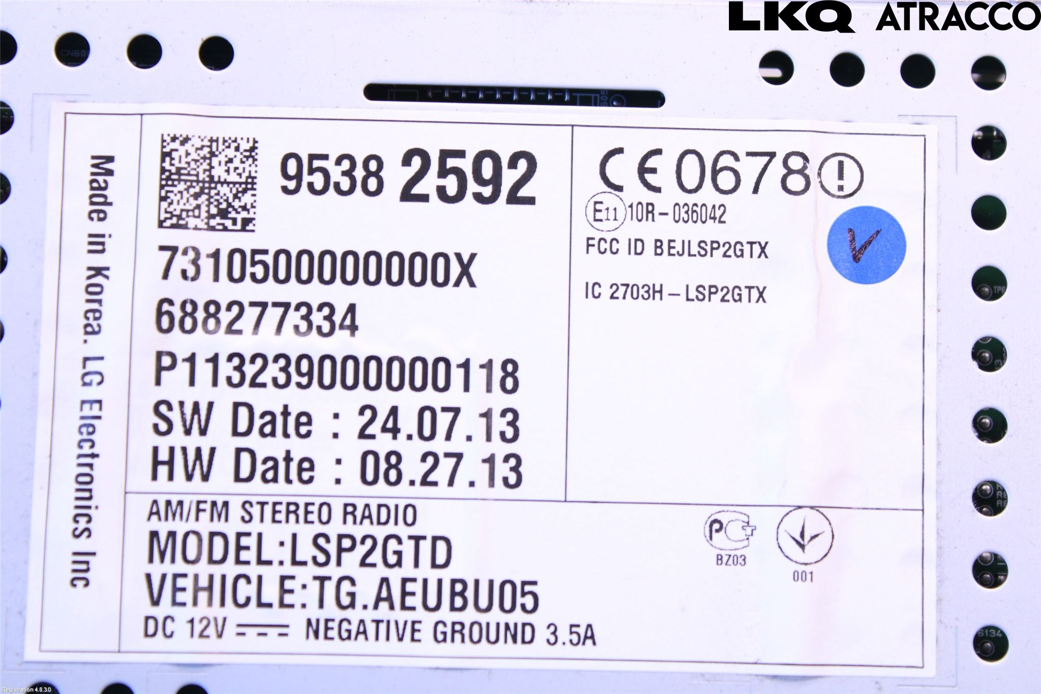 Chevrolet TRAX Stereo Radio Med Cd