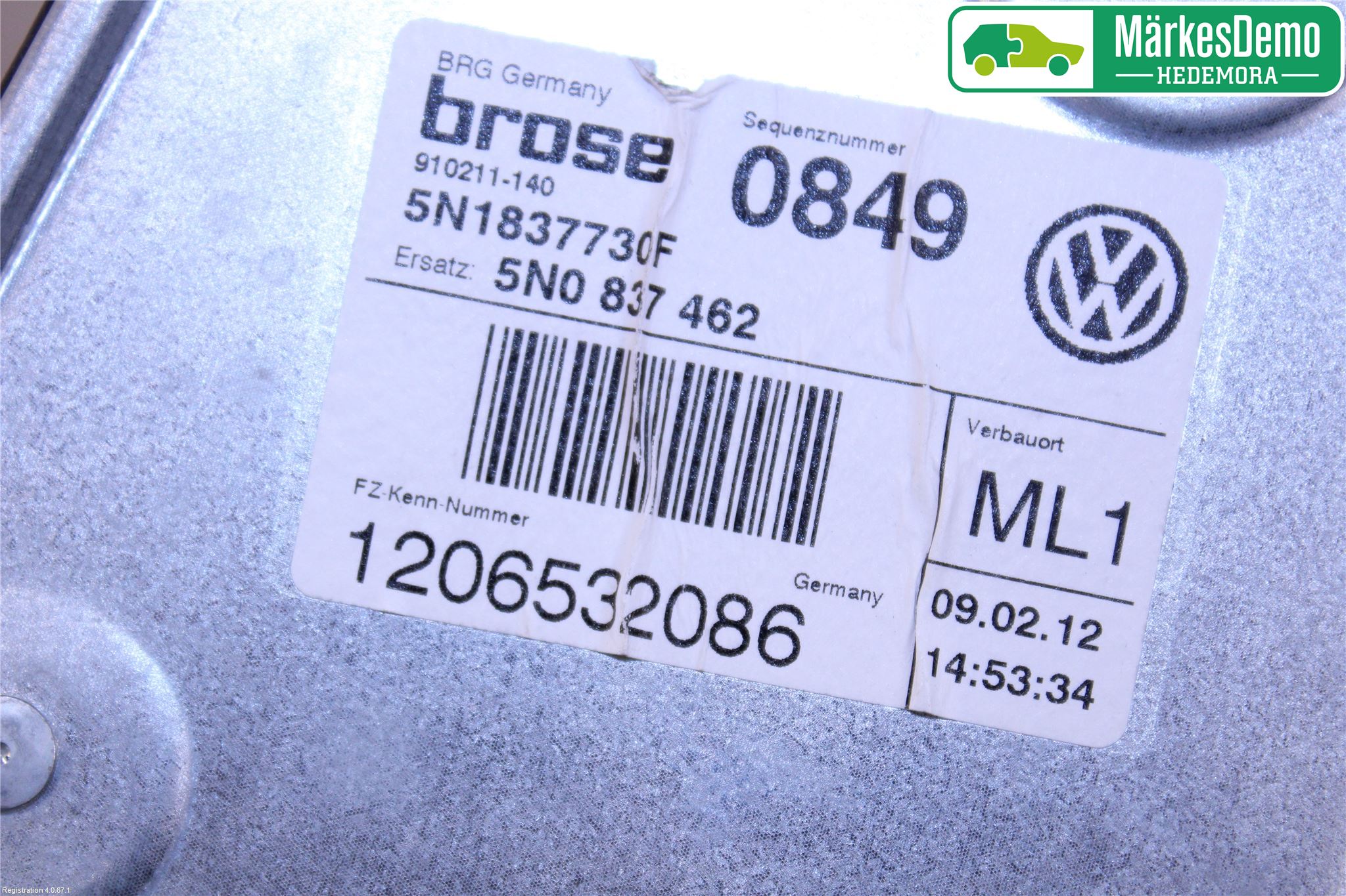 Volkswagen VW TIGUAN 07-16 Vindusheis El Komp