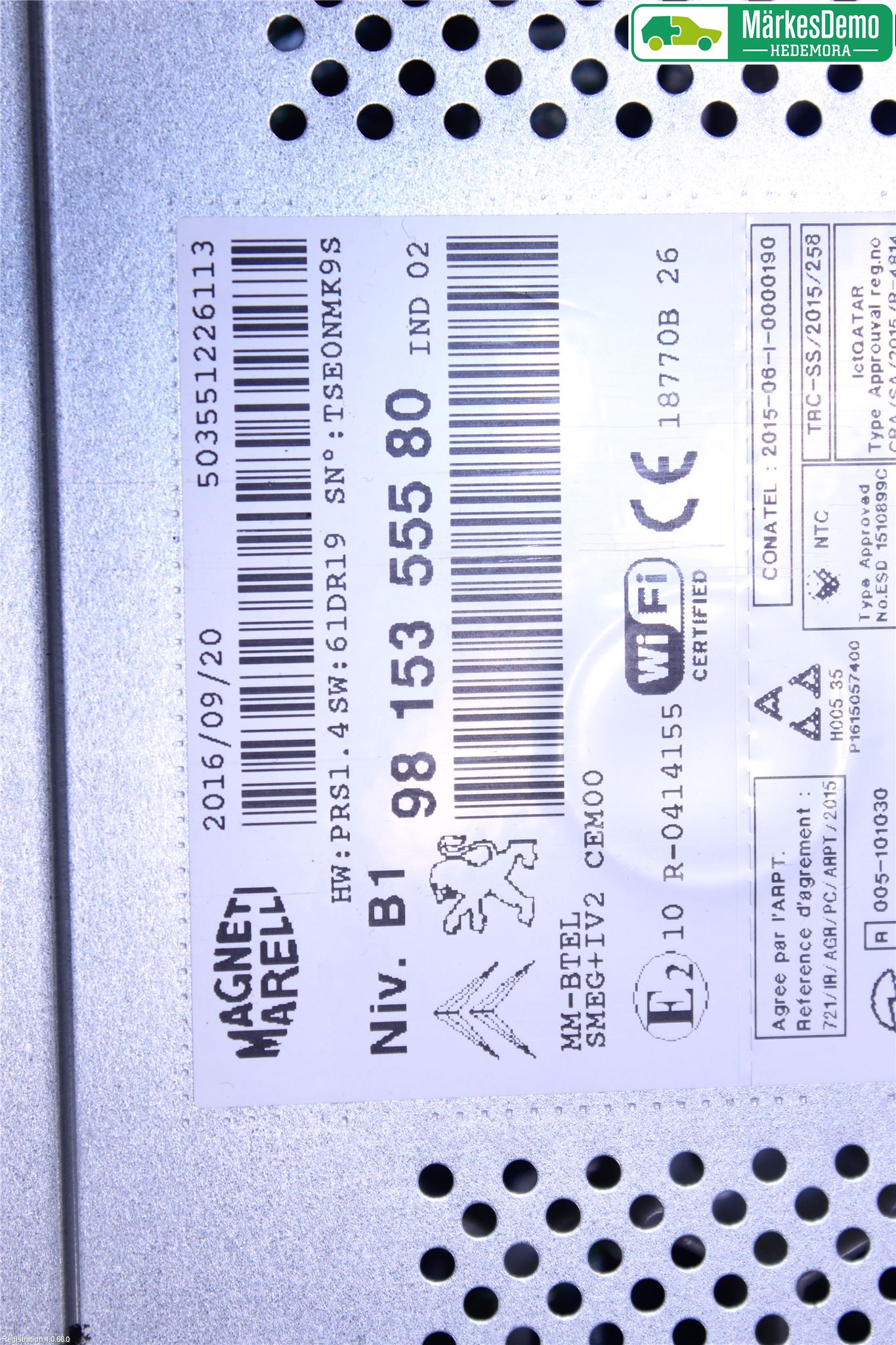 Peugeot PARTNER 16-18 Stereo Radio Med Cd