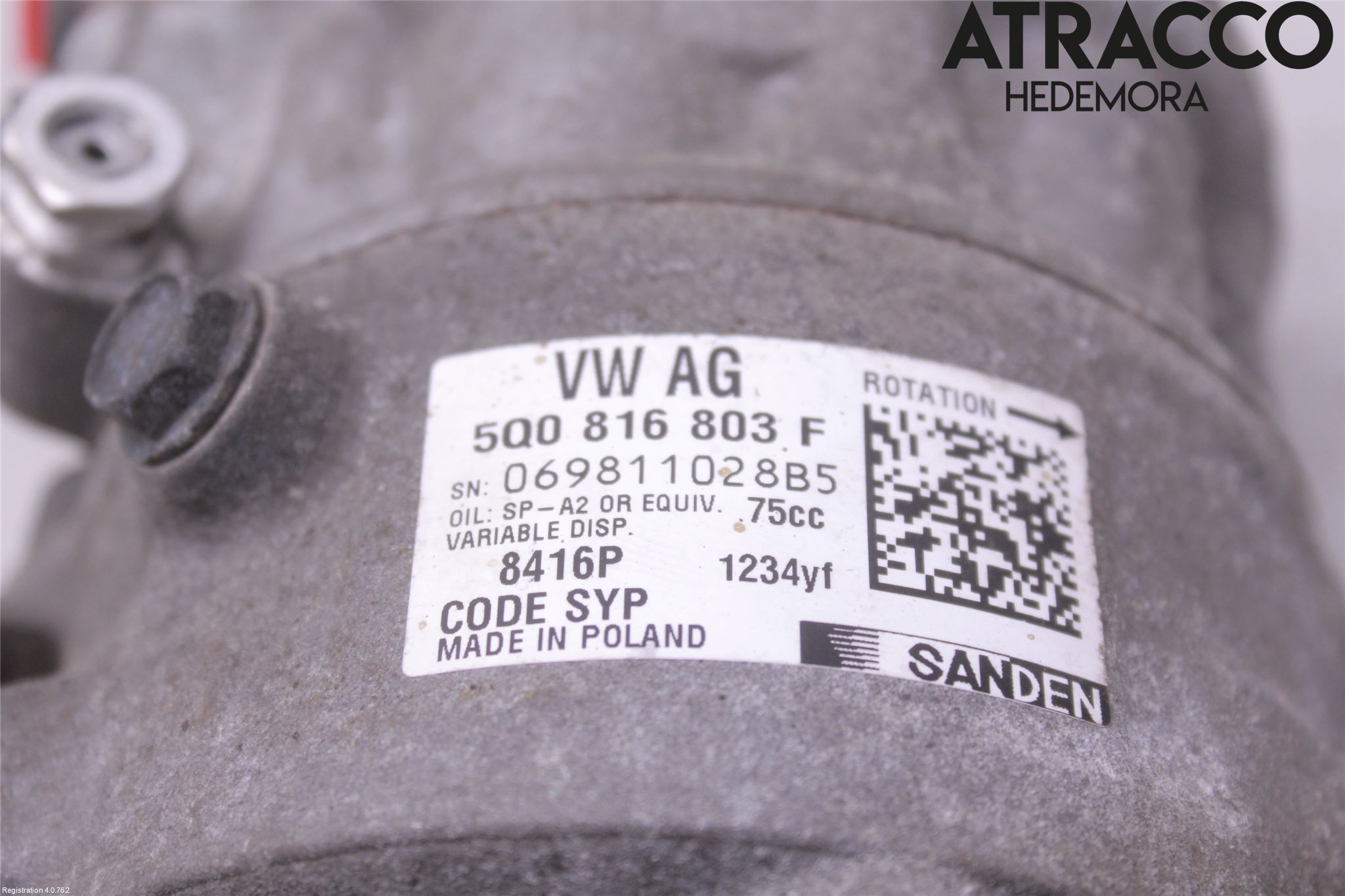 Volkswagen VW PASSAT 15-19 Varme Ac Kompressor