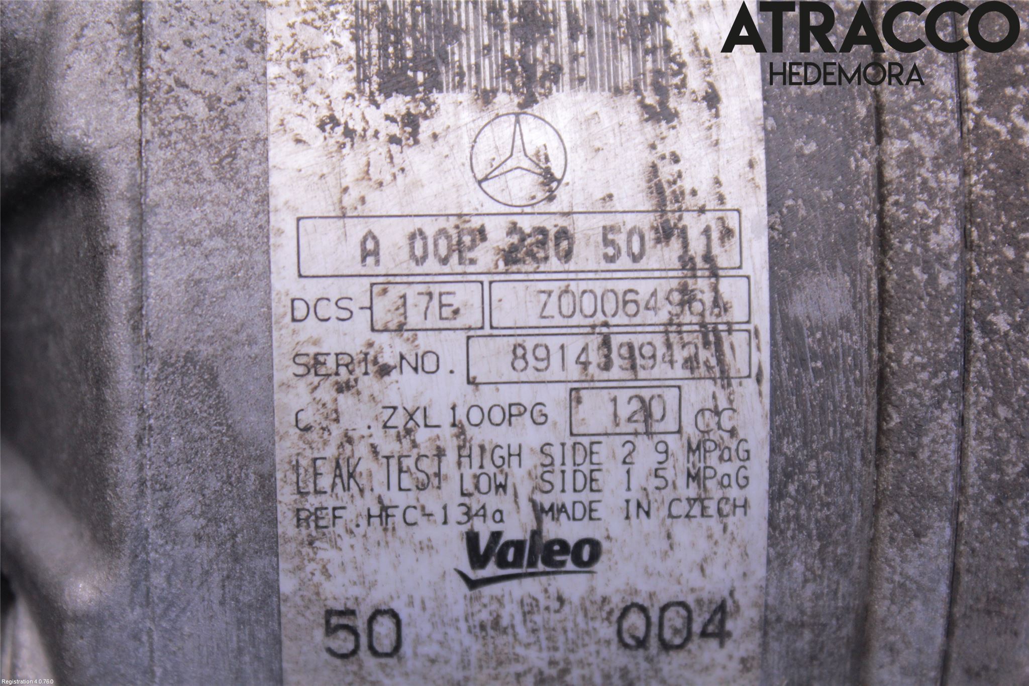 Mercedes-Benz MB C-KLASS (W204) 07-15 Varme Ac Kompressor
