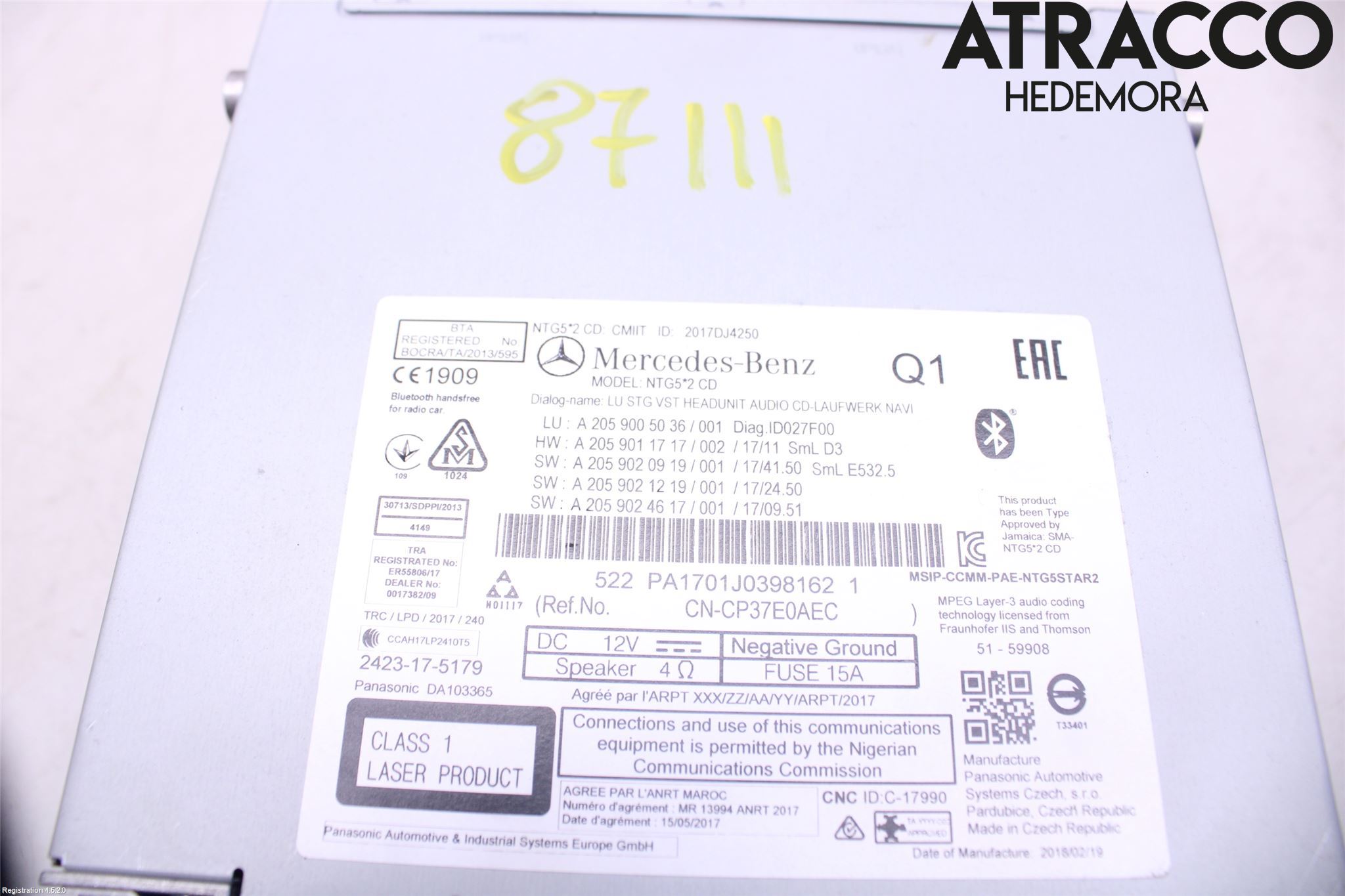 Mercedes-Benz MB GLC-KLASS (X253/C253) 15-22 Stereo Radio Med Cd