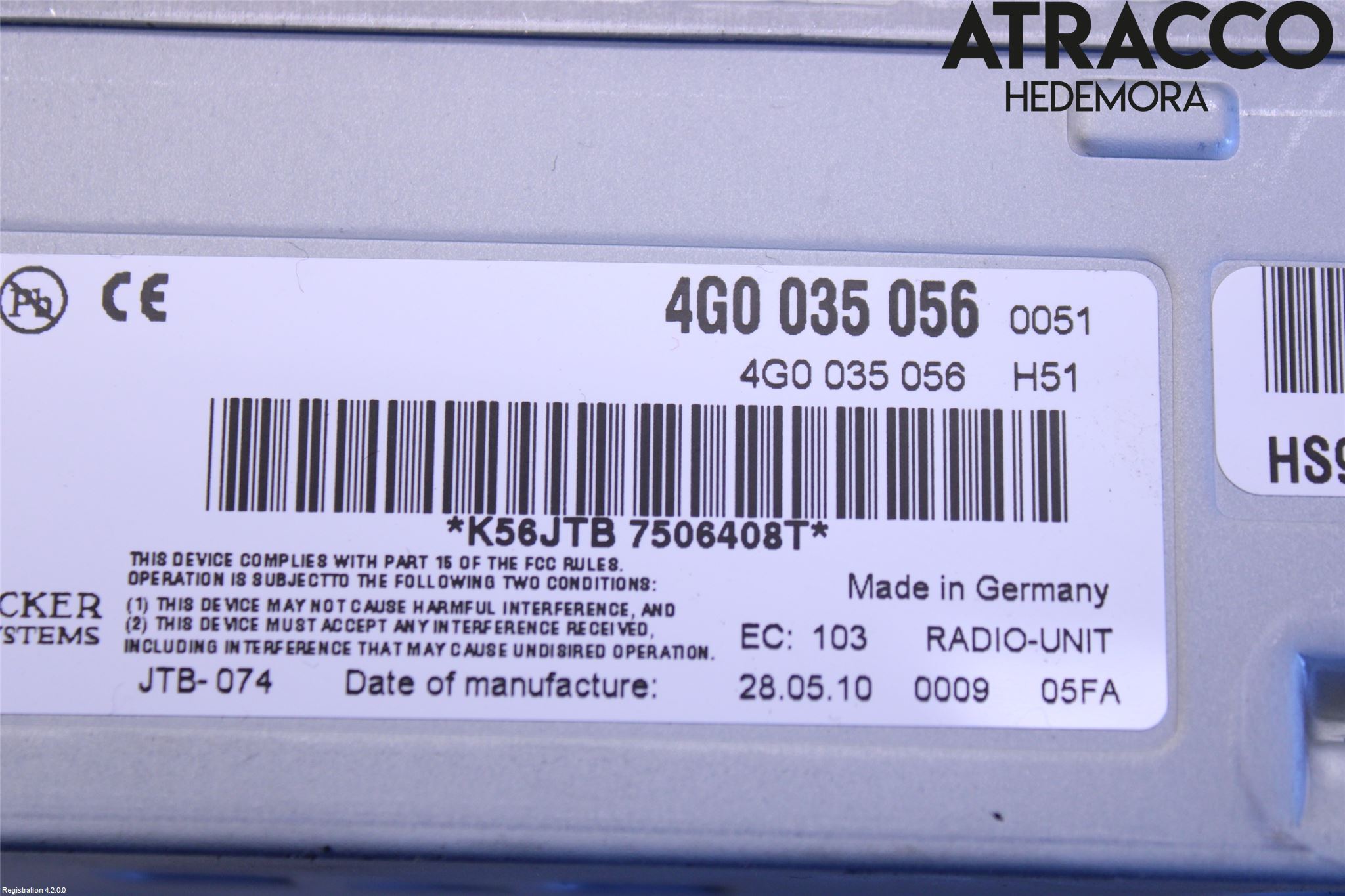 Audi A6/S6     05-11 Stereo Forsterker
