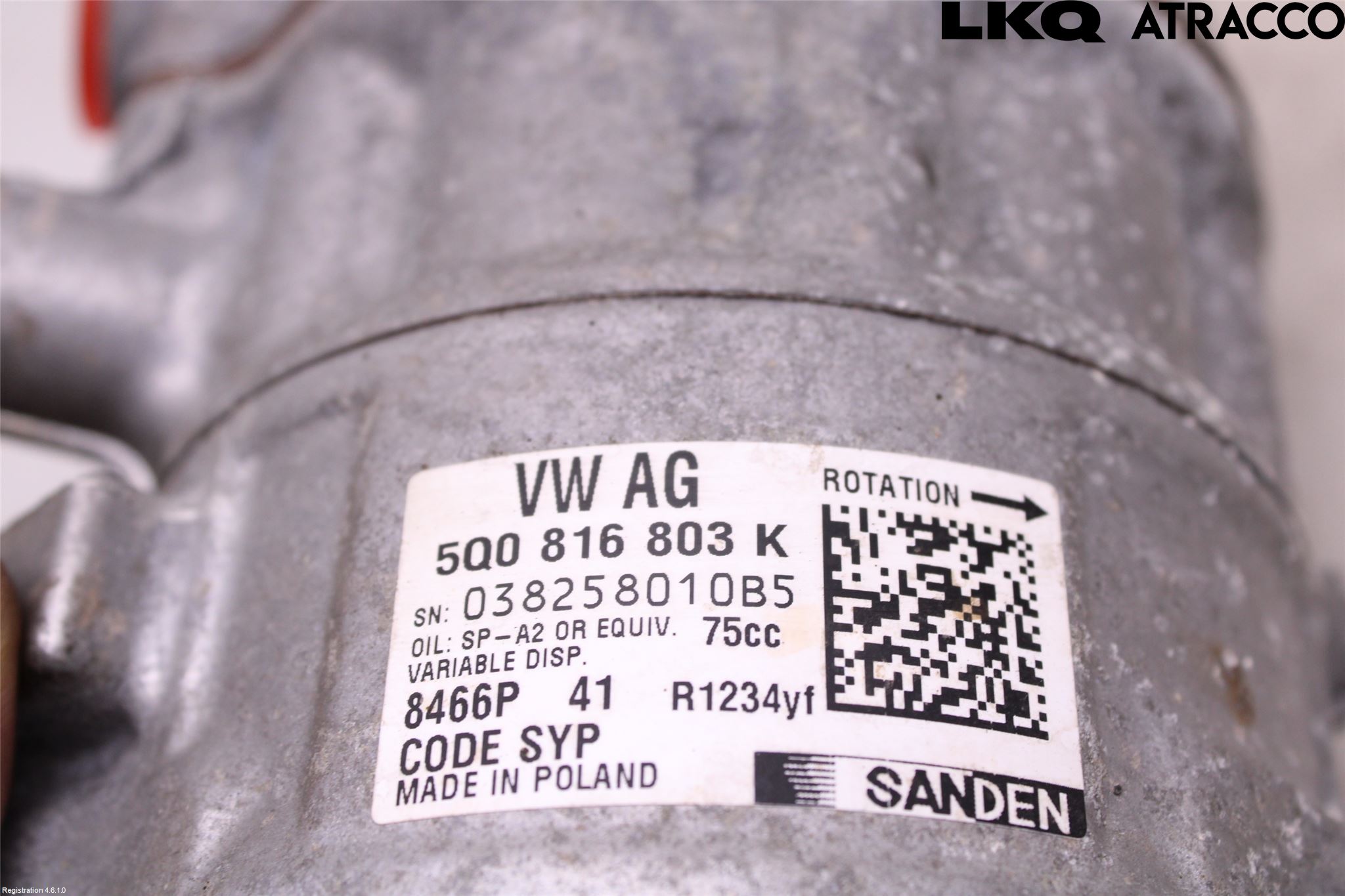 Volkswagen VW GOLF / E-GOLF VII 13-20 Varme Ac Kompressor