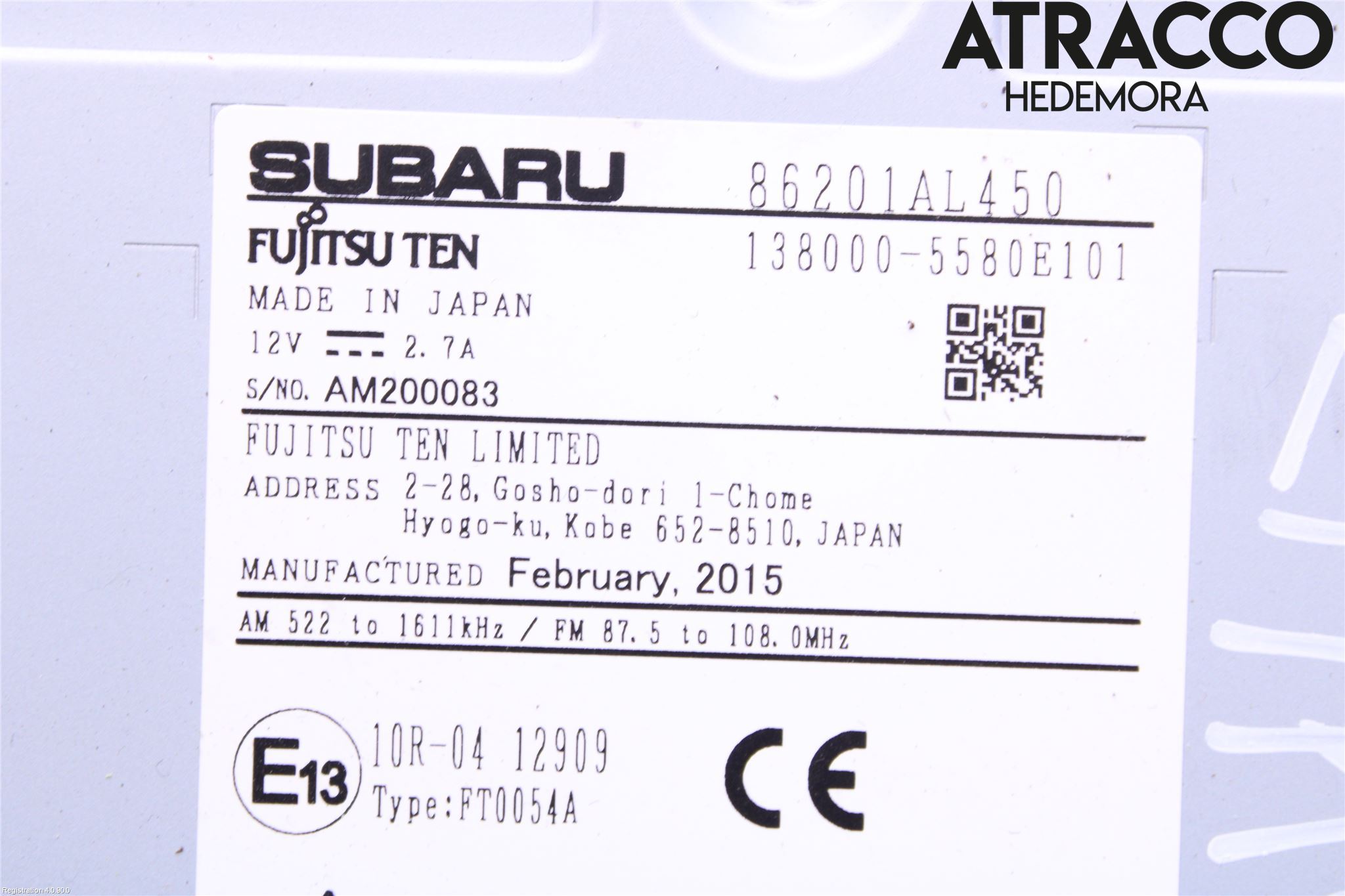 Subaru OUTBACK 15-20 Stereo Radio Med Cd