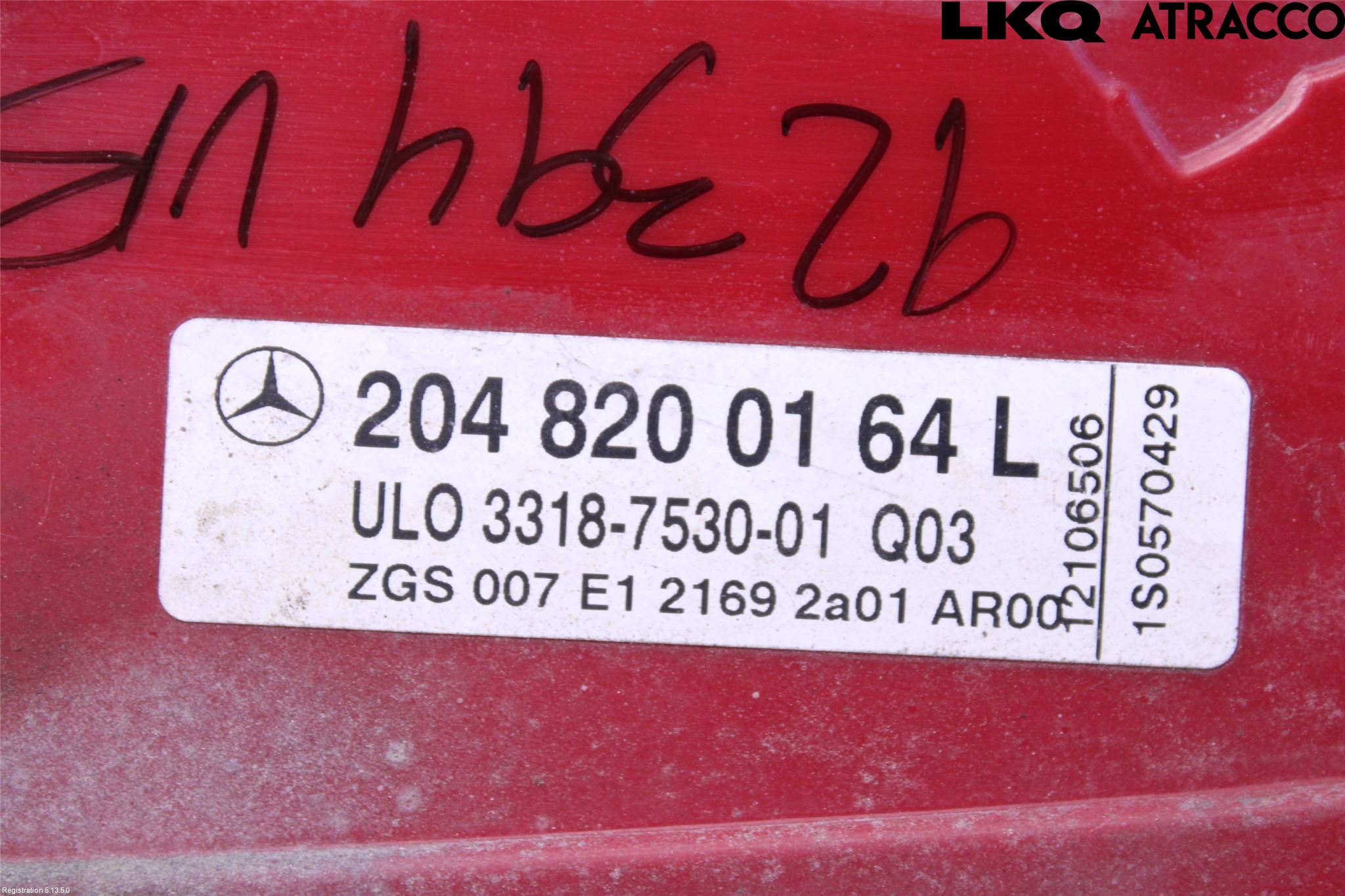 Mercedes-Benz MB C-KLASS (W204) 07-15 Baklykt Venstre