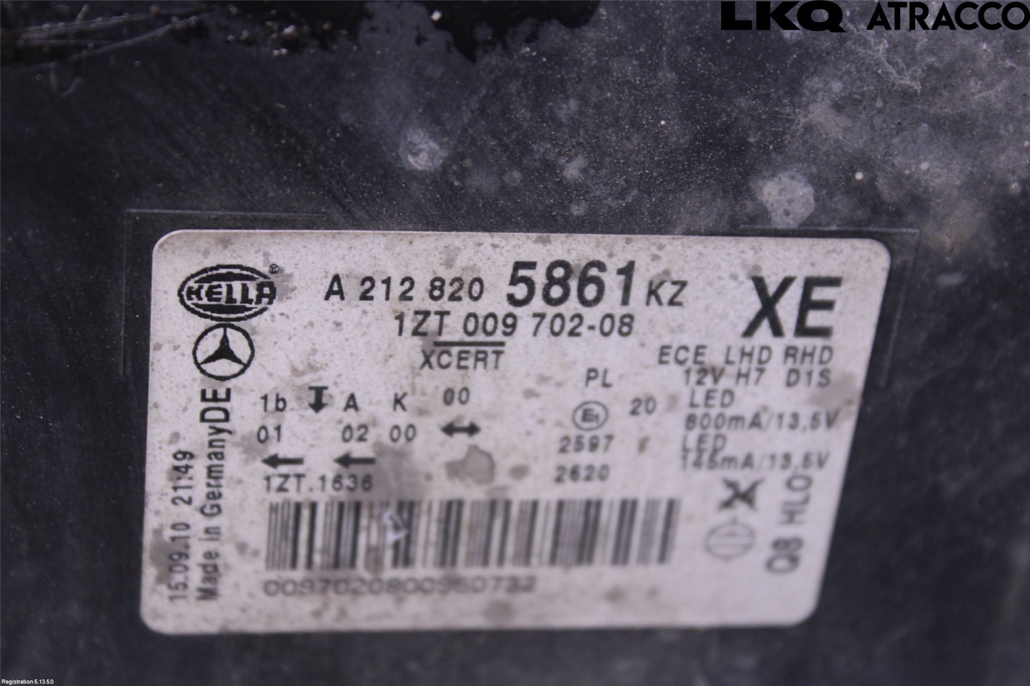 Mercedes-Benz MB E-KLASS (W212) 09-16 Frontlykt Høyre
