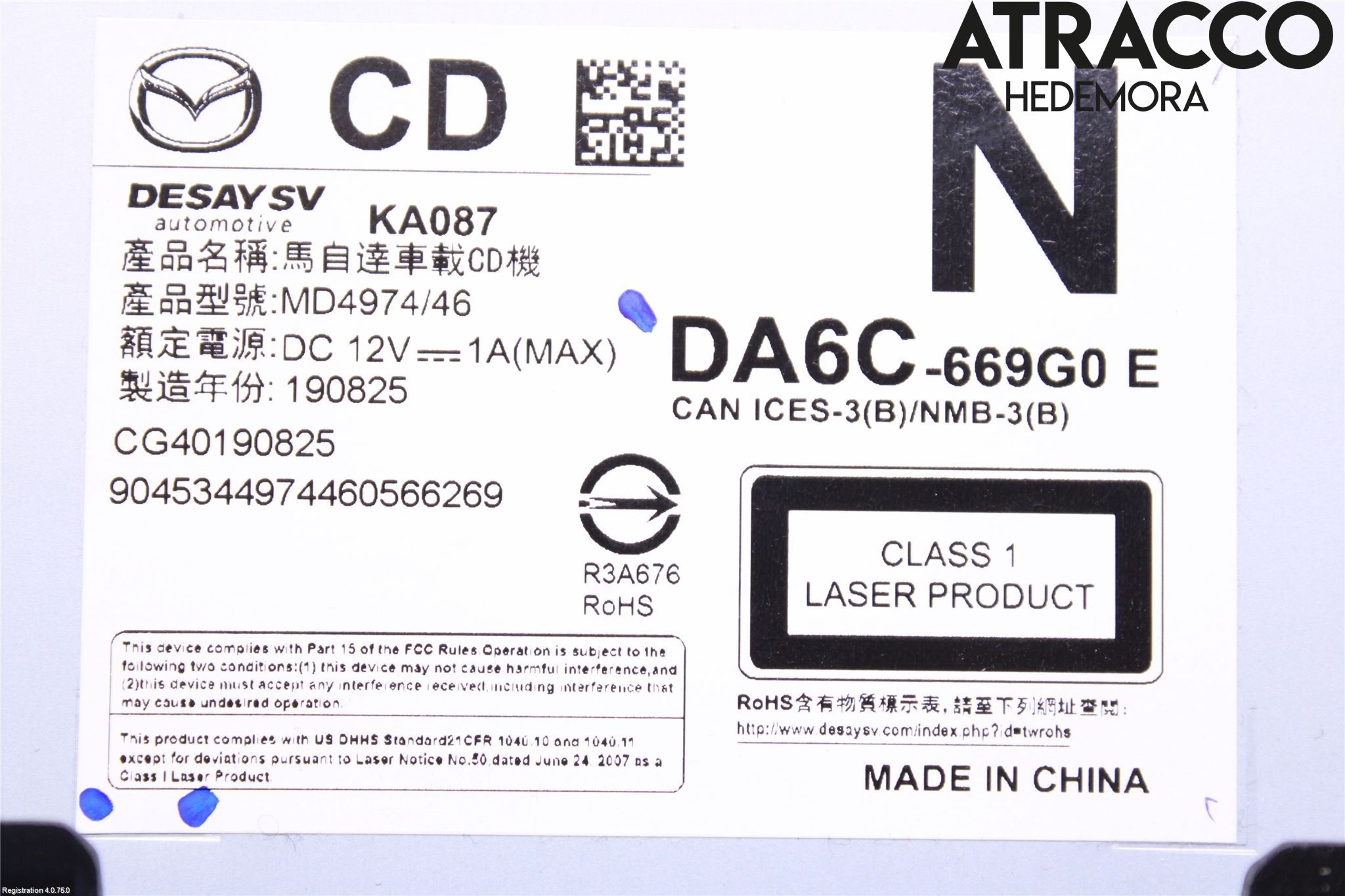 Mazda CX-3 Stereo Radio Med Cd