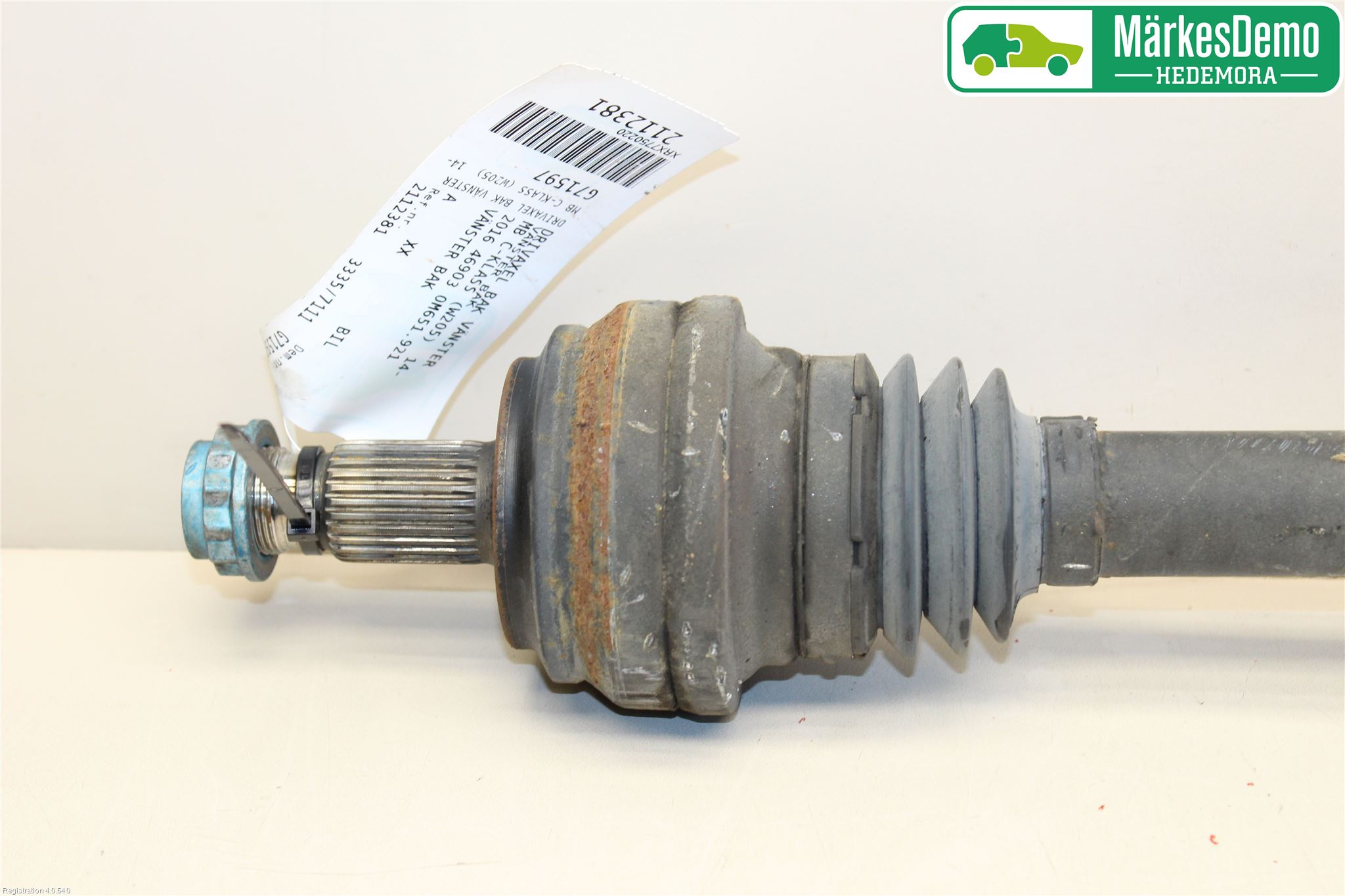 Mercedes-Benz MB C-KLASS (W205) 14-21 Drivaksel Bak Kompl Venstre