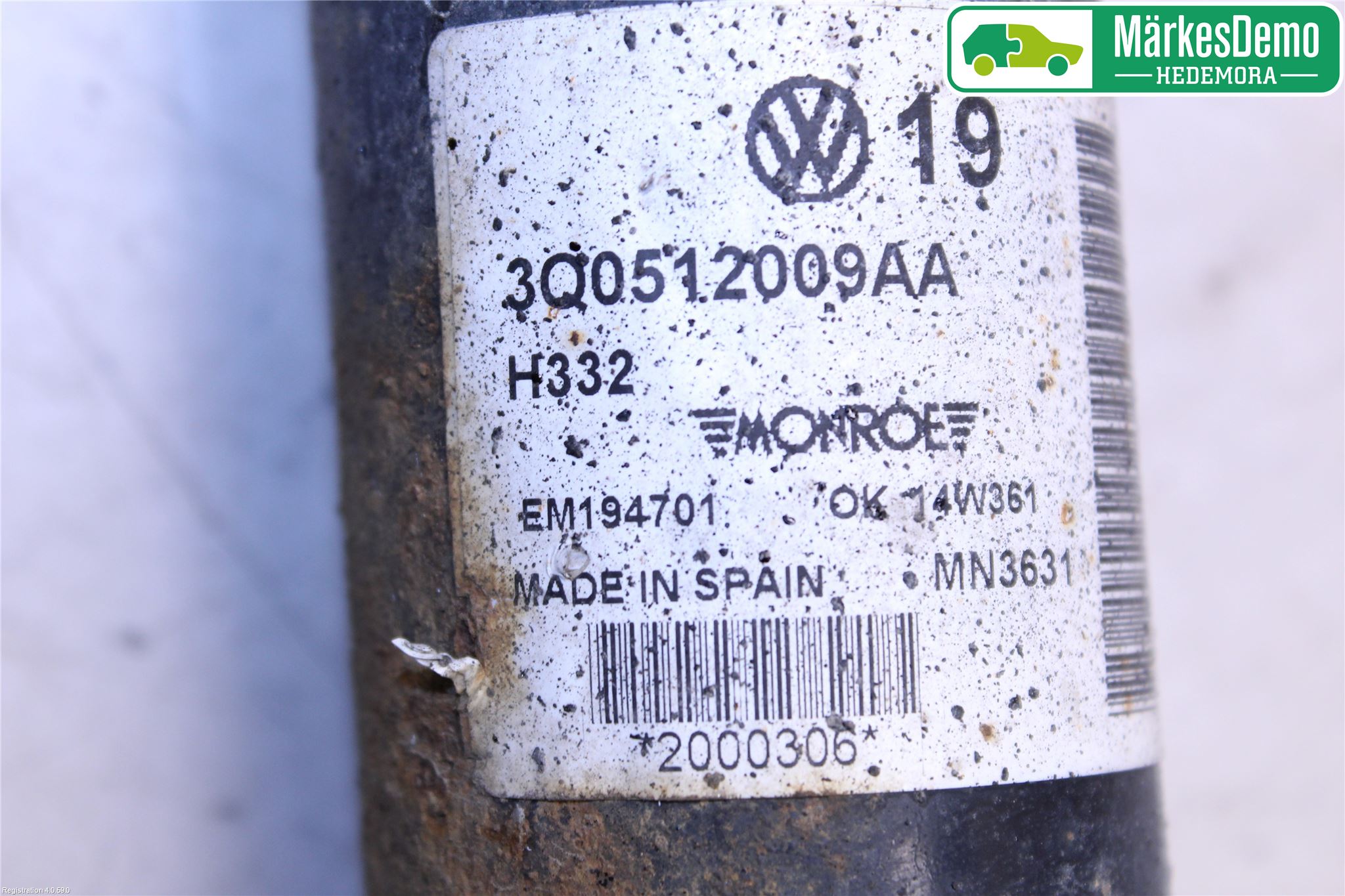 Volkswagen VW PASSAT 15-19 Støtdemper Bak
