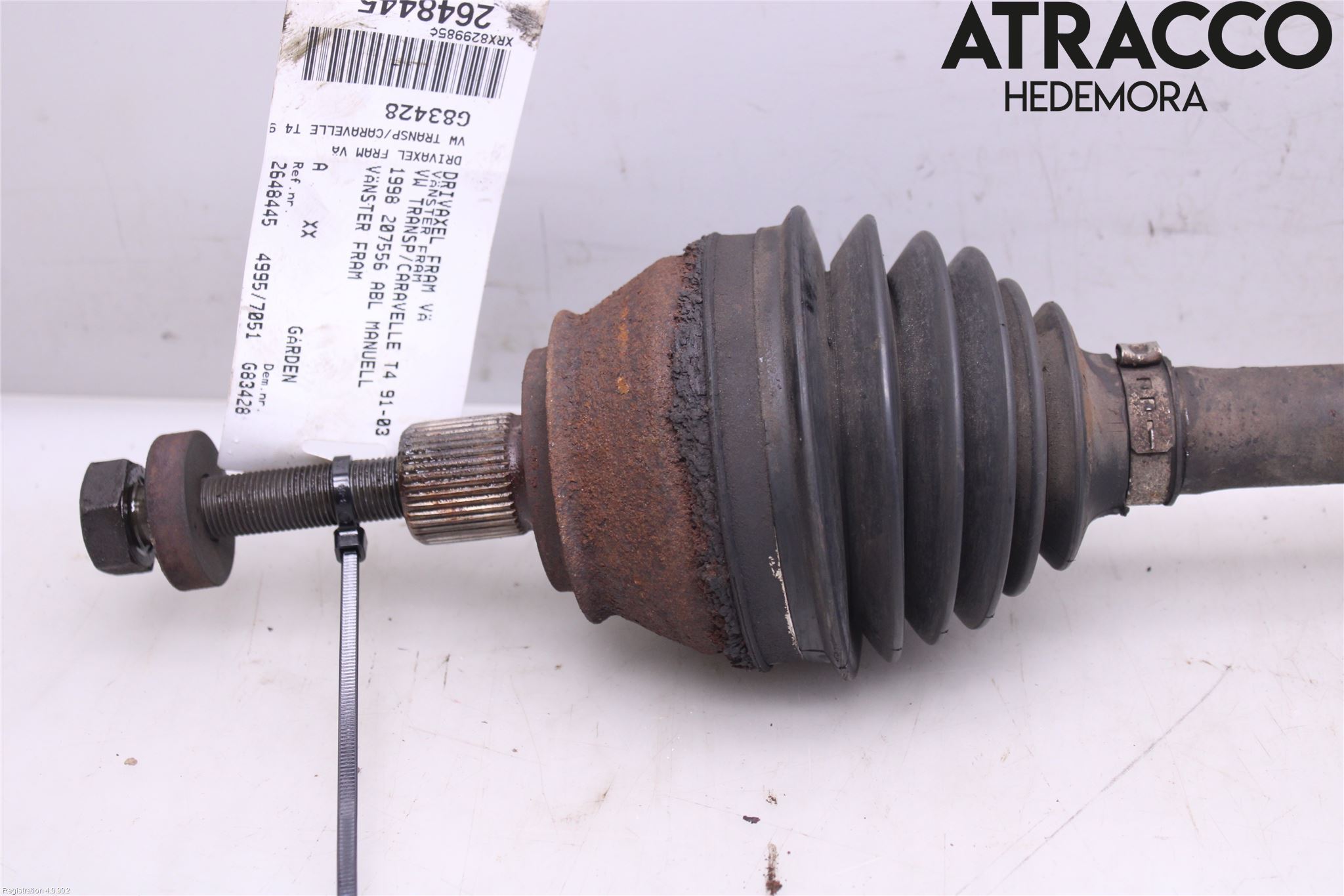 Volkswagen VW TRANSP/CARAVELLE (T4) 91-03 Drivaksel Foran Kompl Venstre