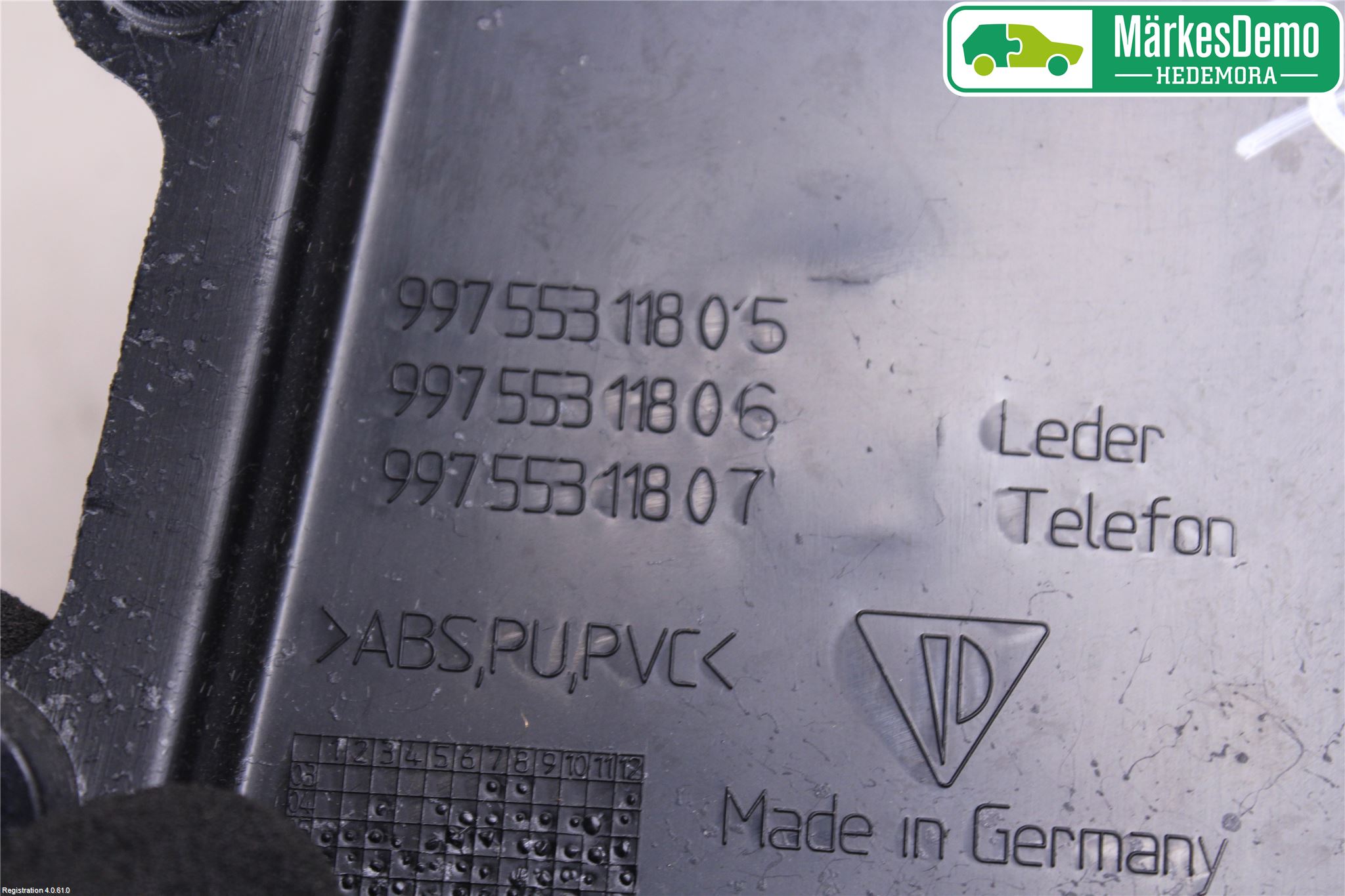 Porsche 911 64- Instrumentkonsoll Midt