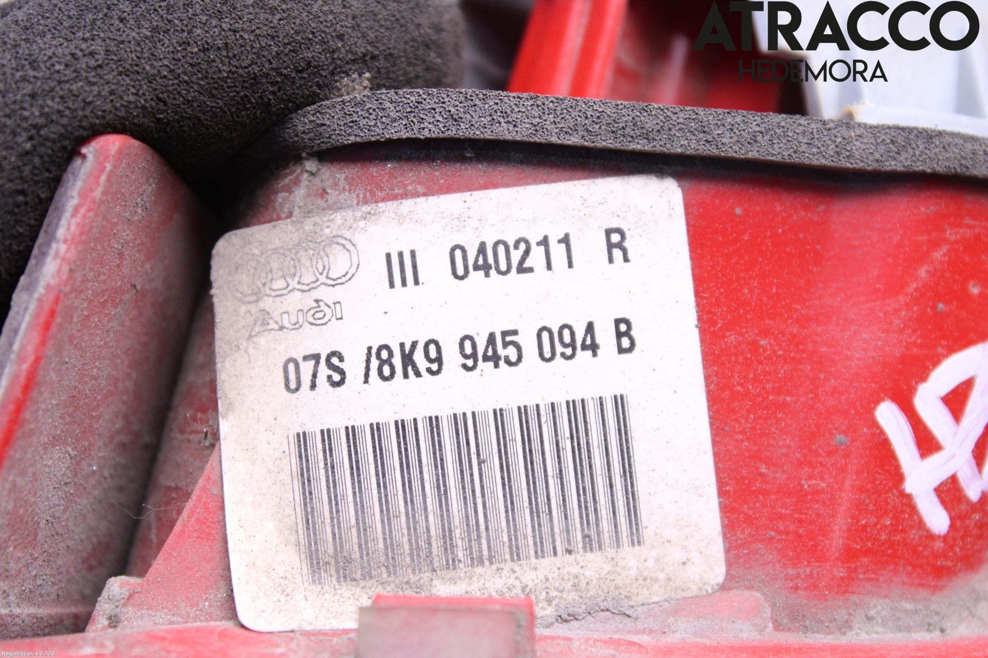 Audi A4/S4 08-11 Baklykt Høyre  På Luke(Indre)
