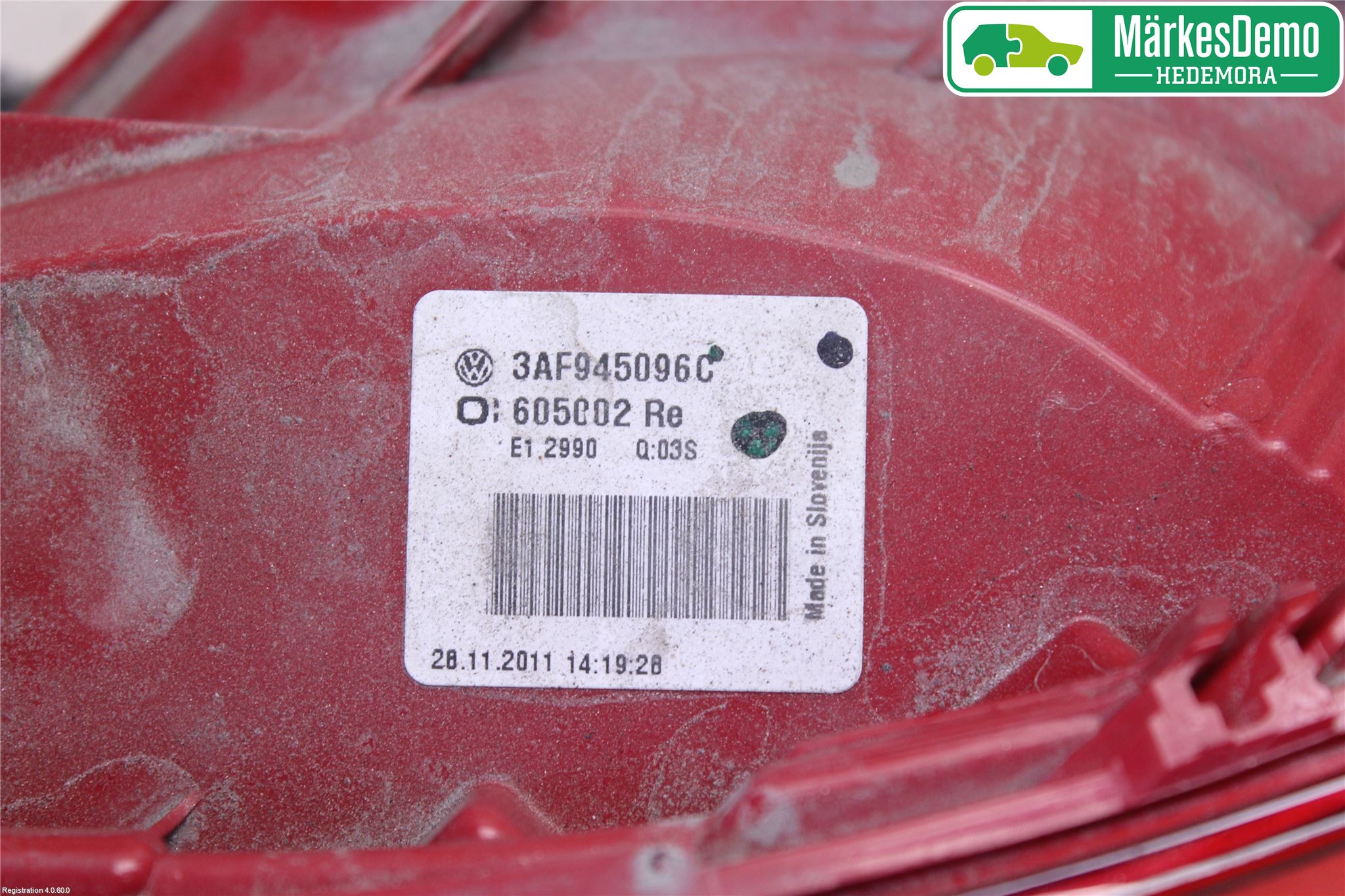 Volkswagen VW PASSAT 11-14 Baklykt Høyre