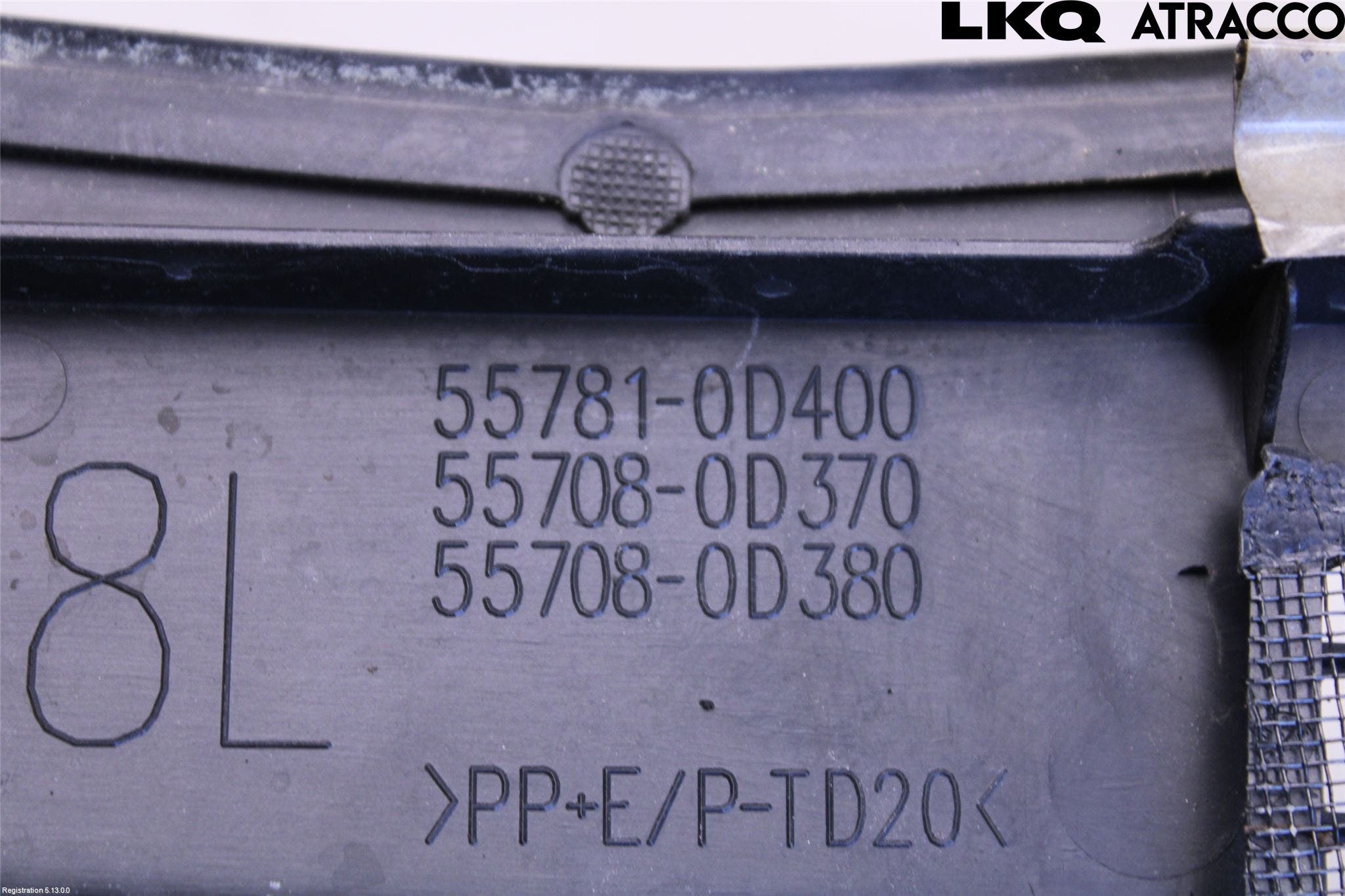 Toyota YARIS XP130 15-20 Visker Deksel-Grill-Under Frr