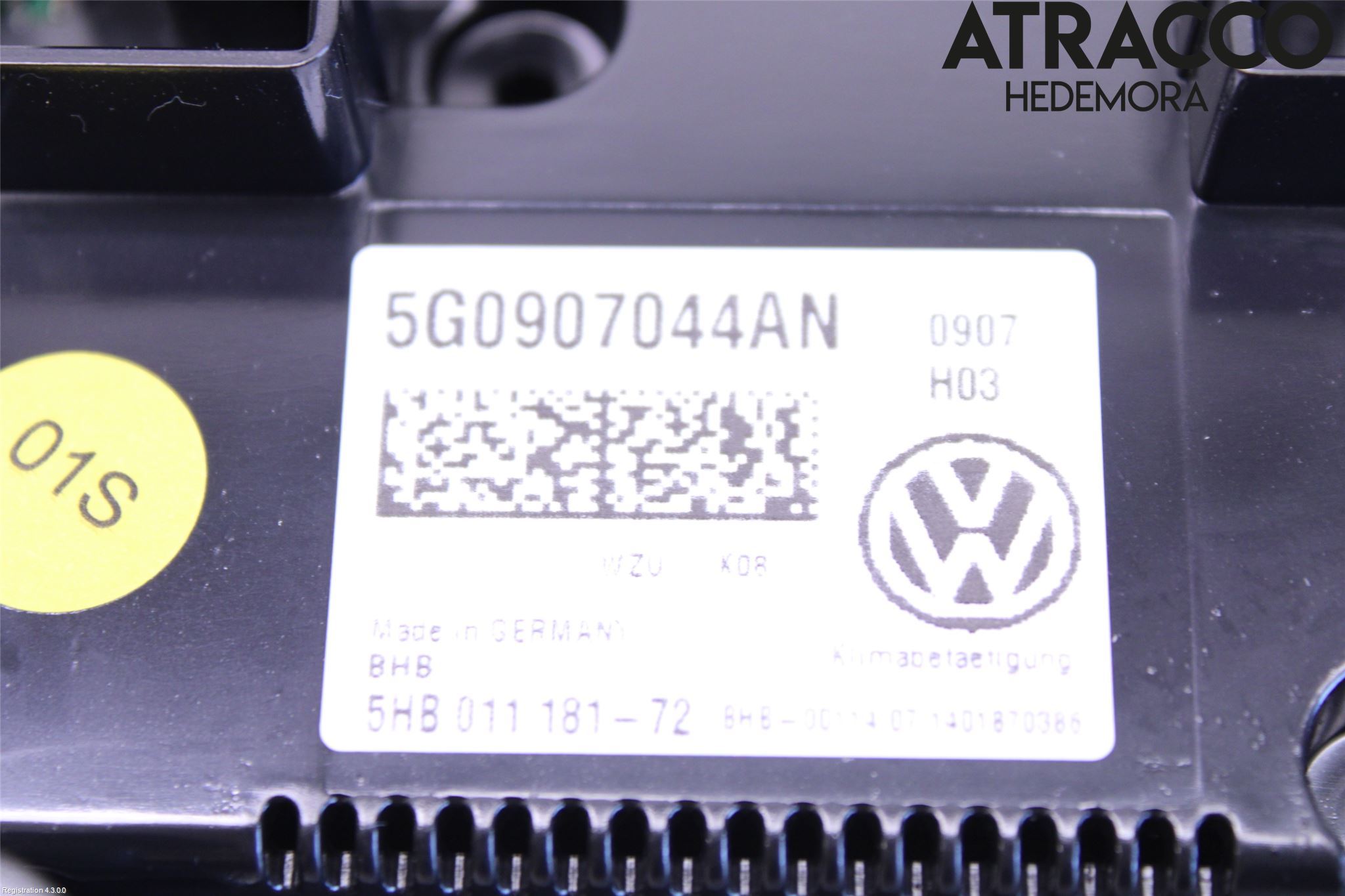 Volkswagen VW GOLF / E-GOLF VII 13-20 Varme Ac Betjening-Display