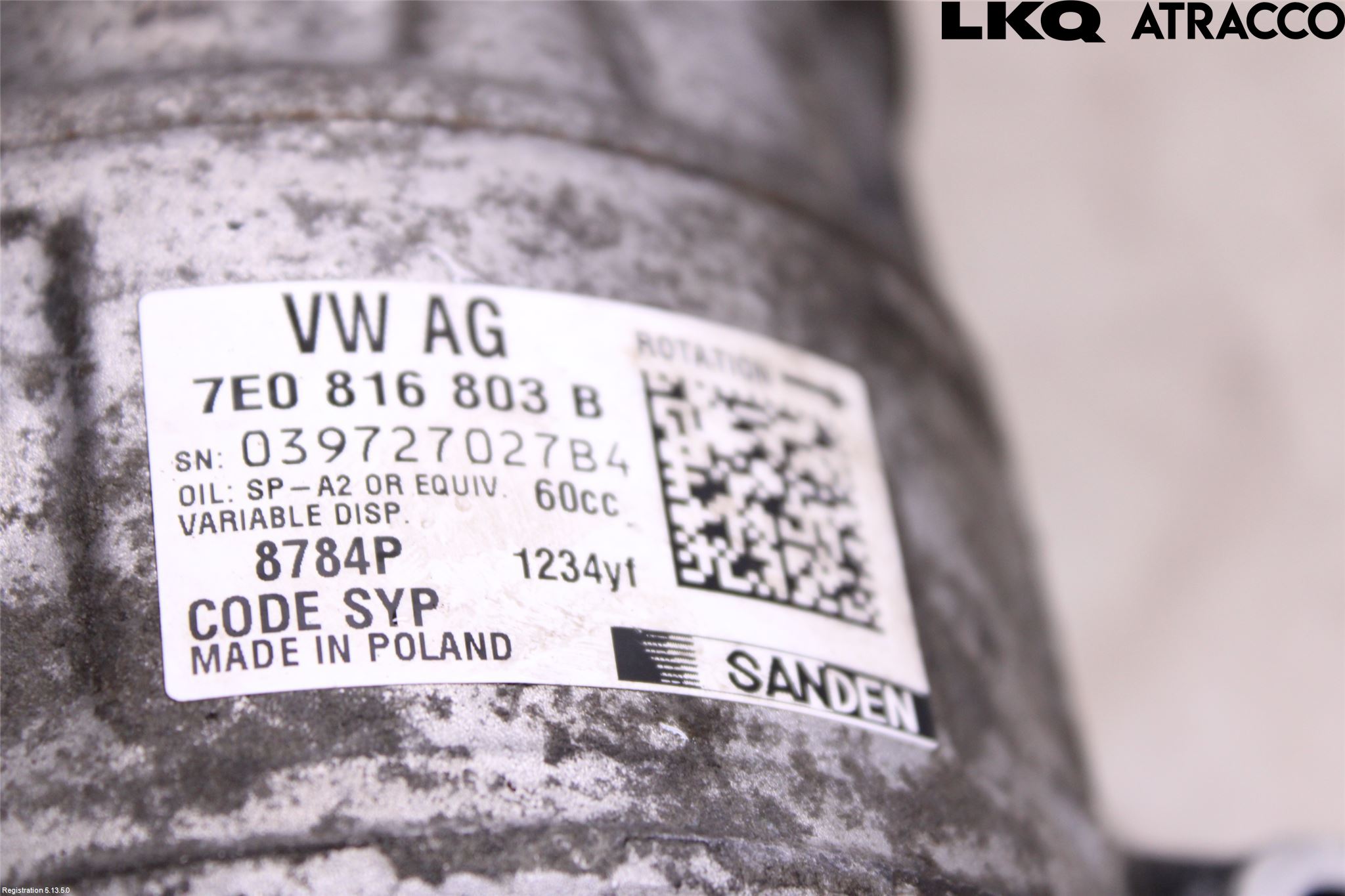 Volkswagen VW TRANSP/CARAVELLE (T6) 16-22 Varme Ac Kompressor