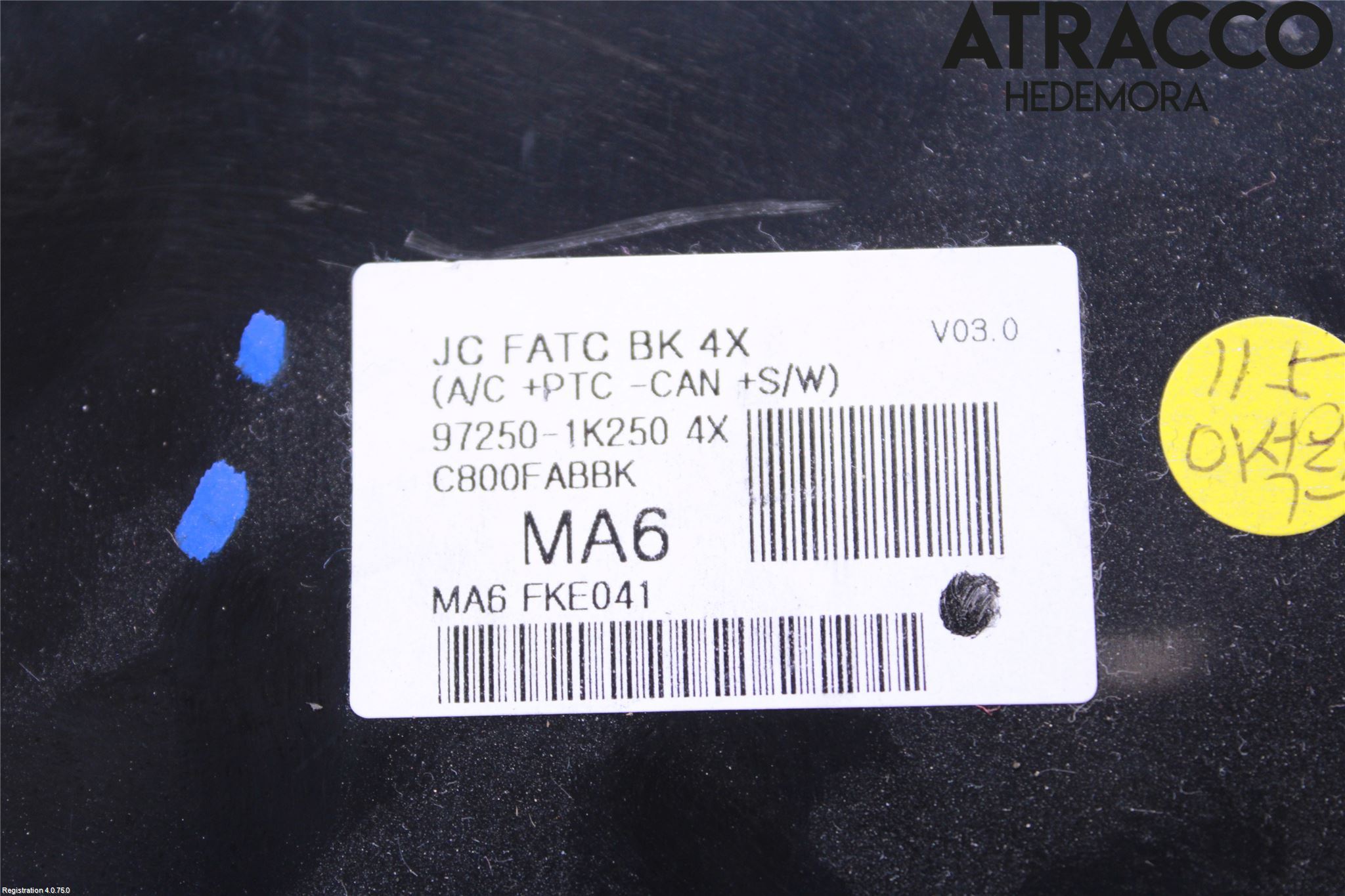 Hyundai ix20 Varme Ac Betjening-Display