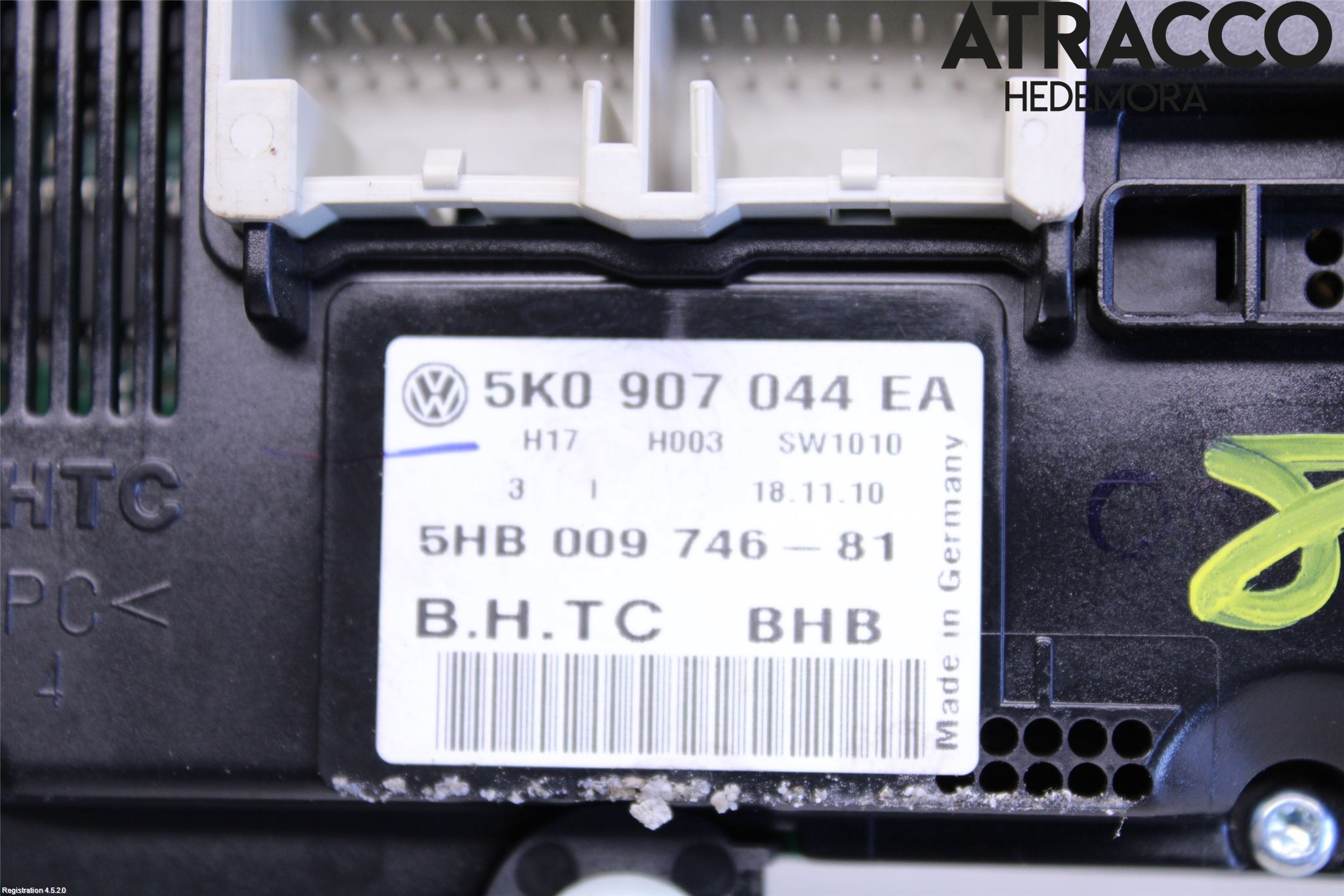 Volkswagen VW TOURAN 10-15 Varme Ac Betjening-Display